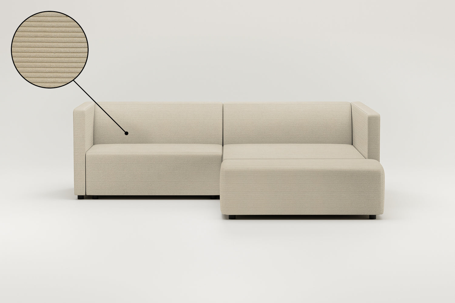 Stoffbezug - Modulares Ecksofa Paula 3-Sitzer