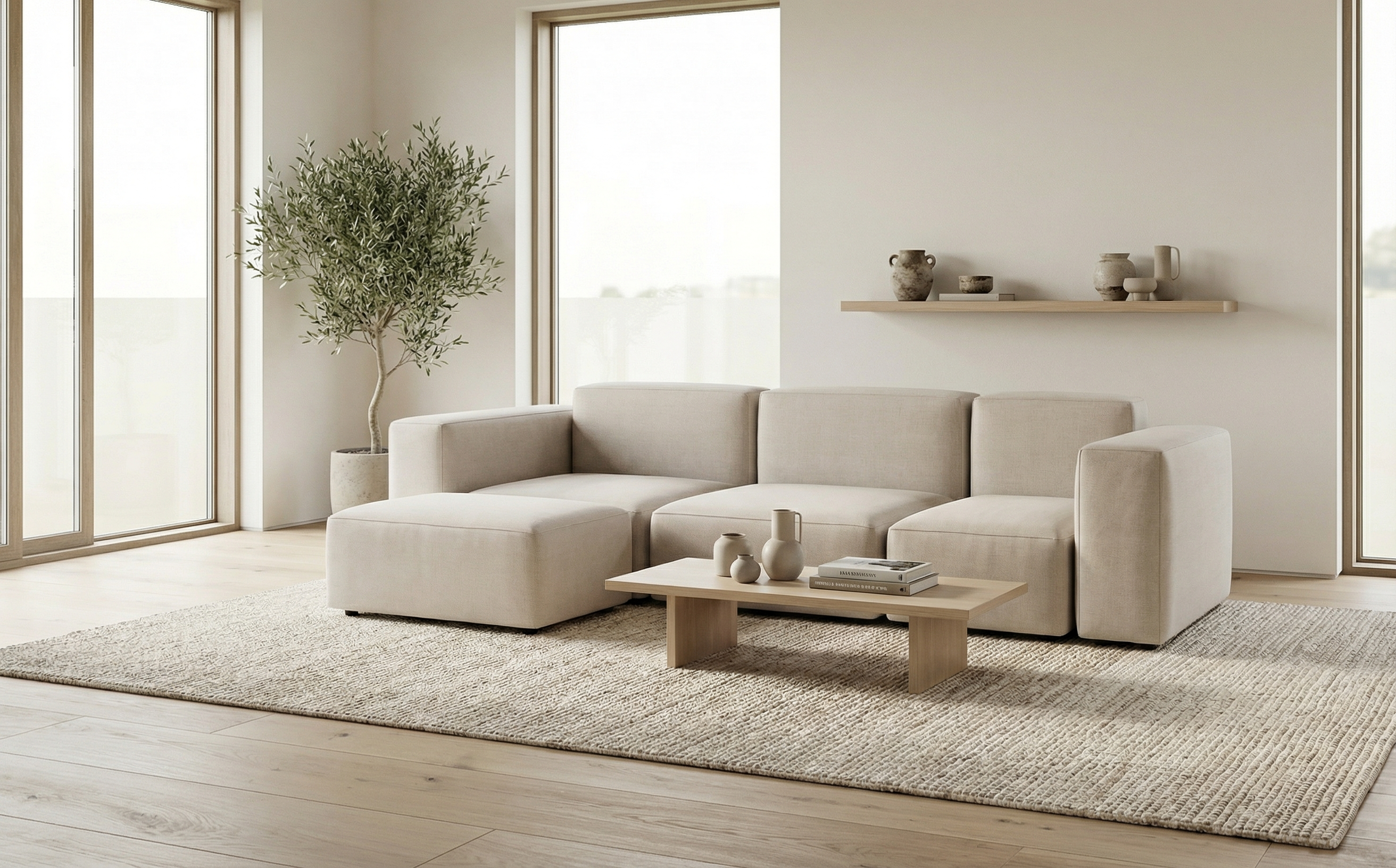 Modulares Ecksofa Harvey 4-Sitzer L Mini mit Schlaffunktion