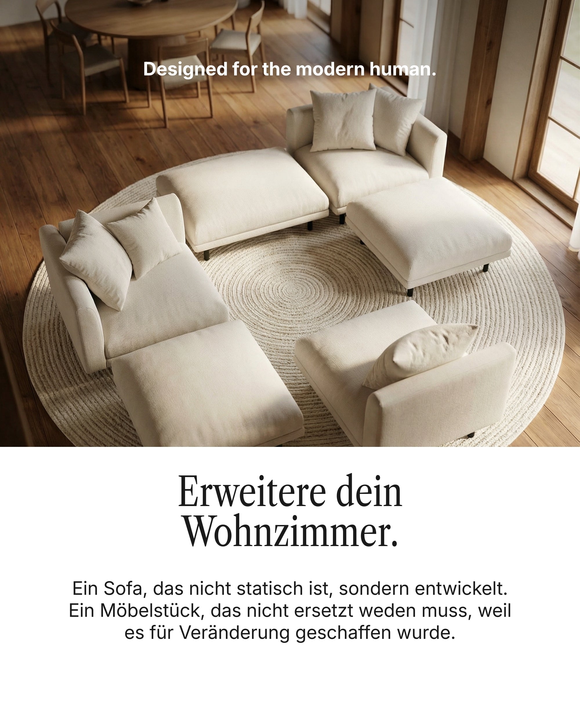 Modulares Sofa Aera 2.5-Sitzer mit Schlaffunktion