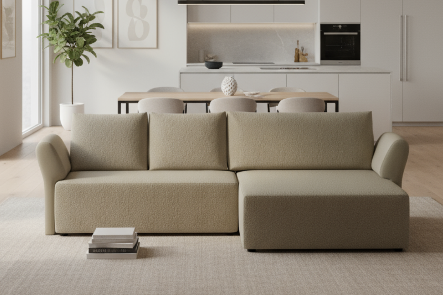 Amy 4-seater modular sofa with sleep function