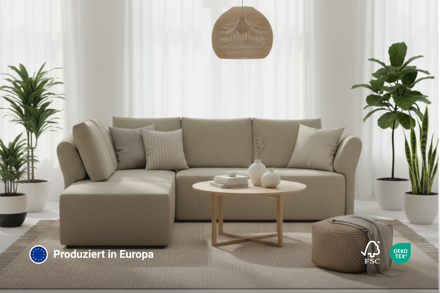 Modulares Ecksofa Amy mit Schlaffunktion