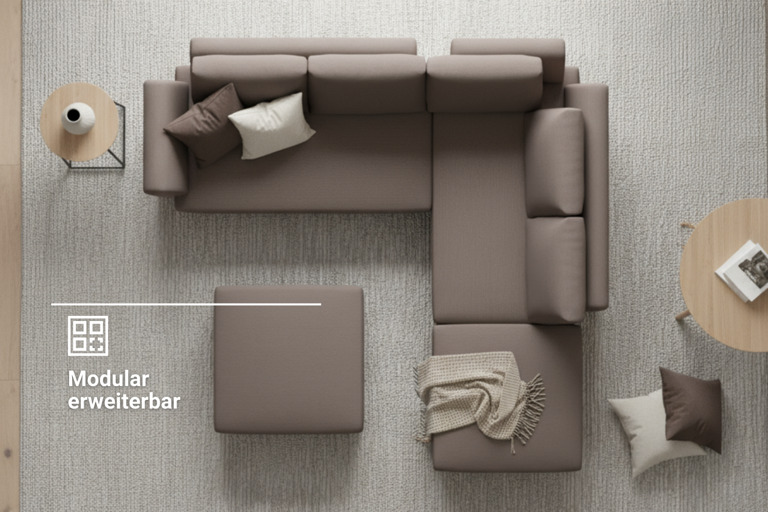 Amy modular corner sofa with sleeping function