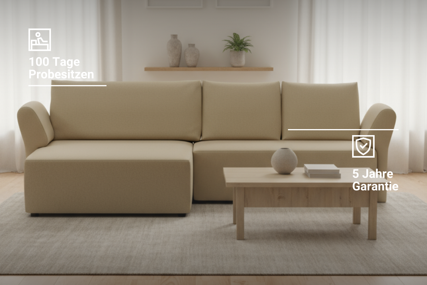 Amy 4-seater modular sofa with sleep function