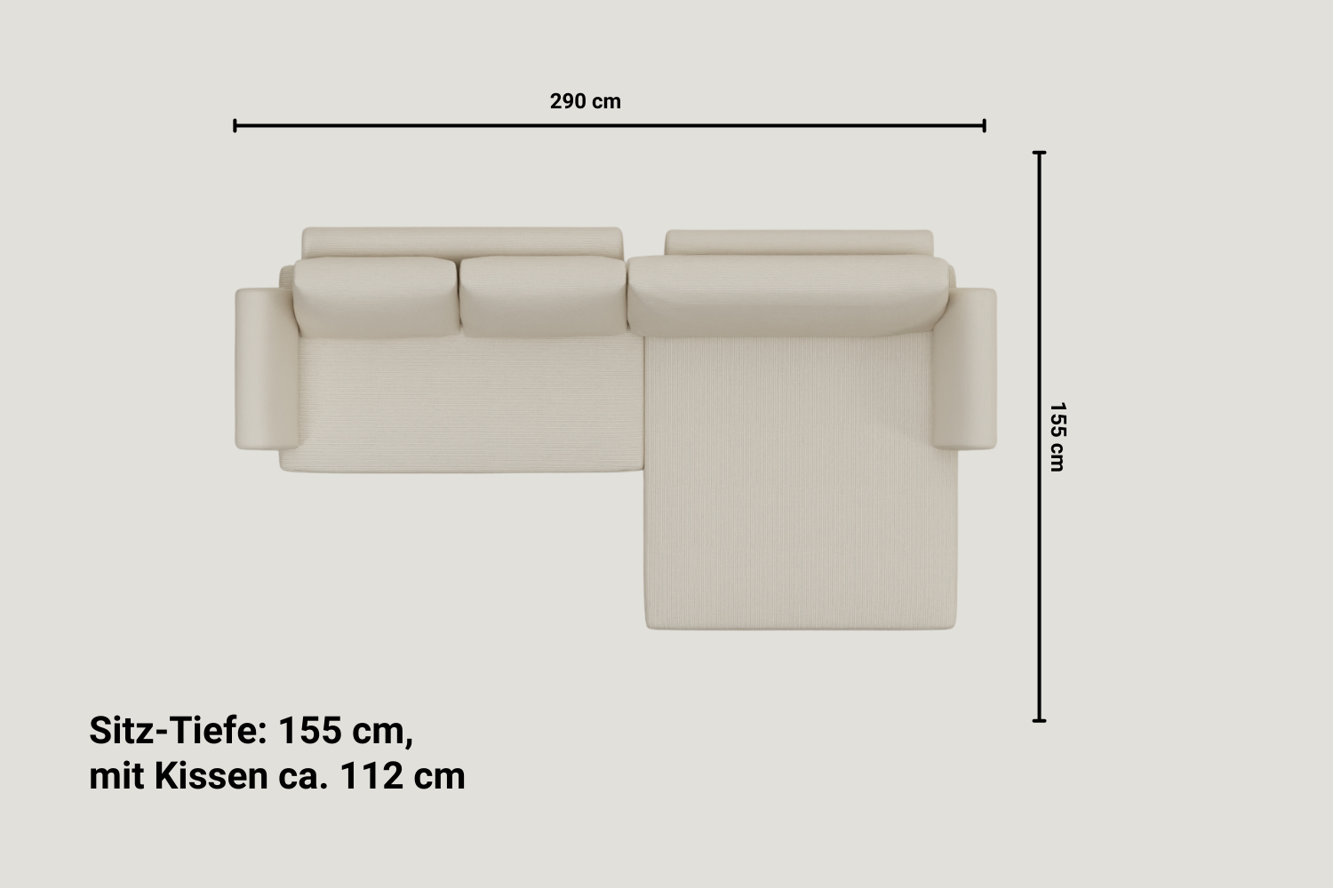 Amy 4-seater modular sofa with sleep function