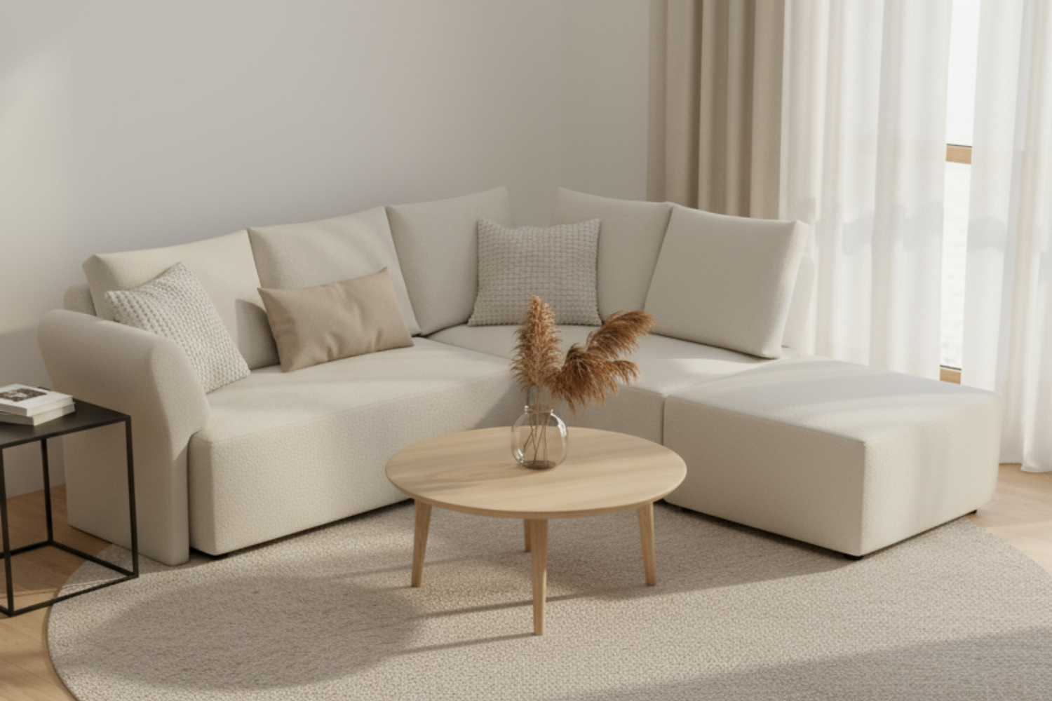 Amy modular corner sofa with sleeping function