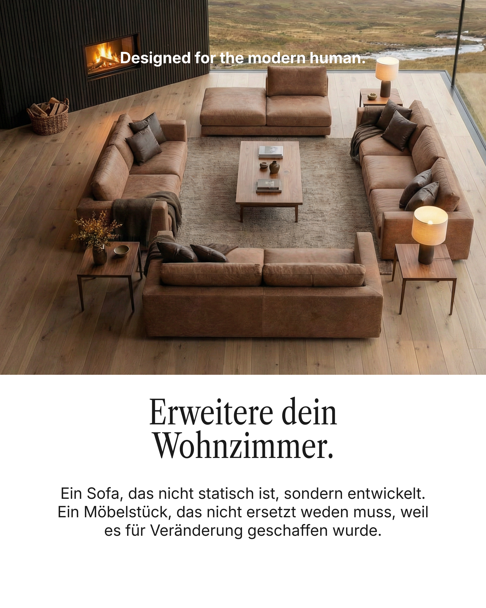 Terra L 4-seater modular sofa with sleep function