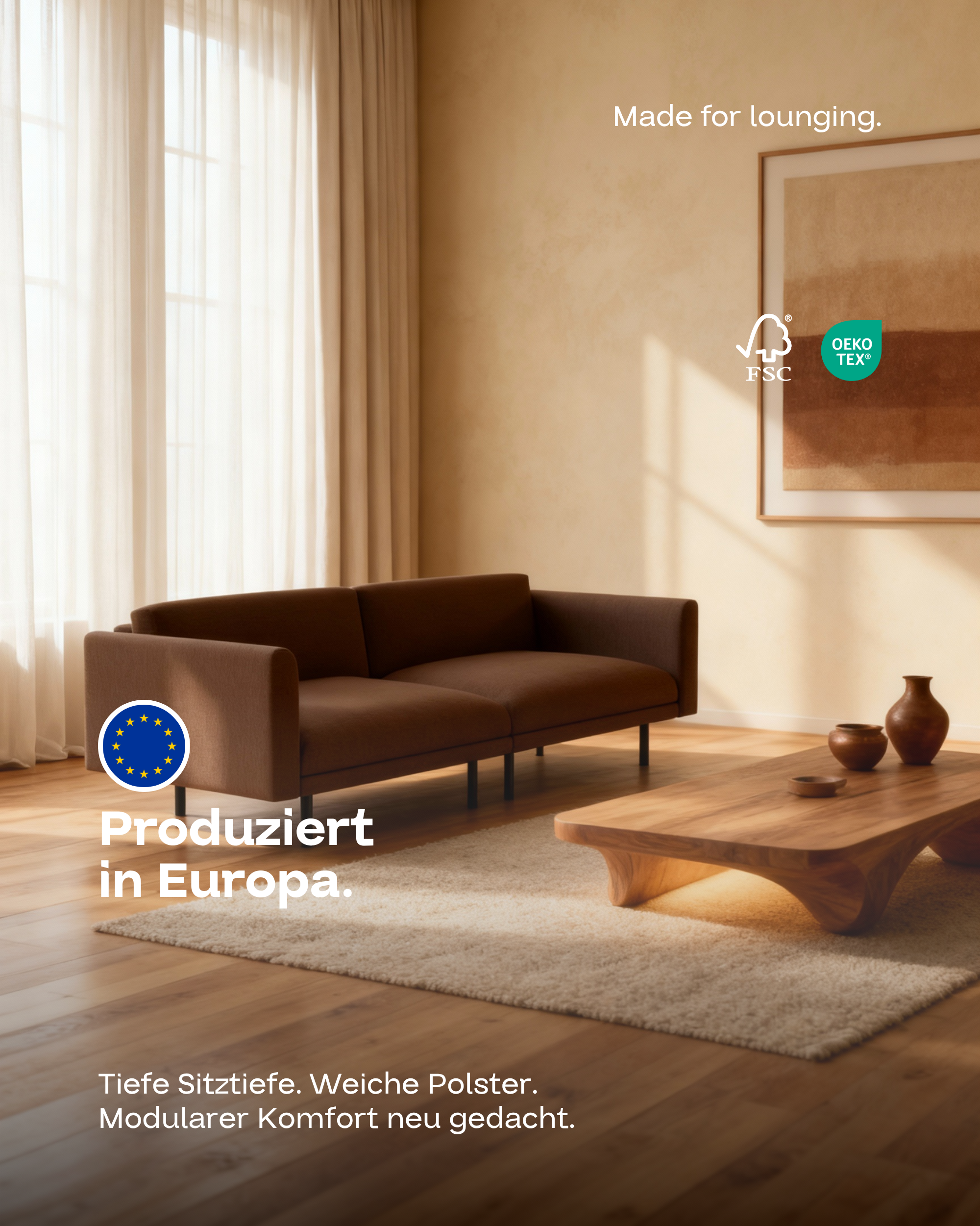 Modular sofa Aera 2.5-seater with sleep function