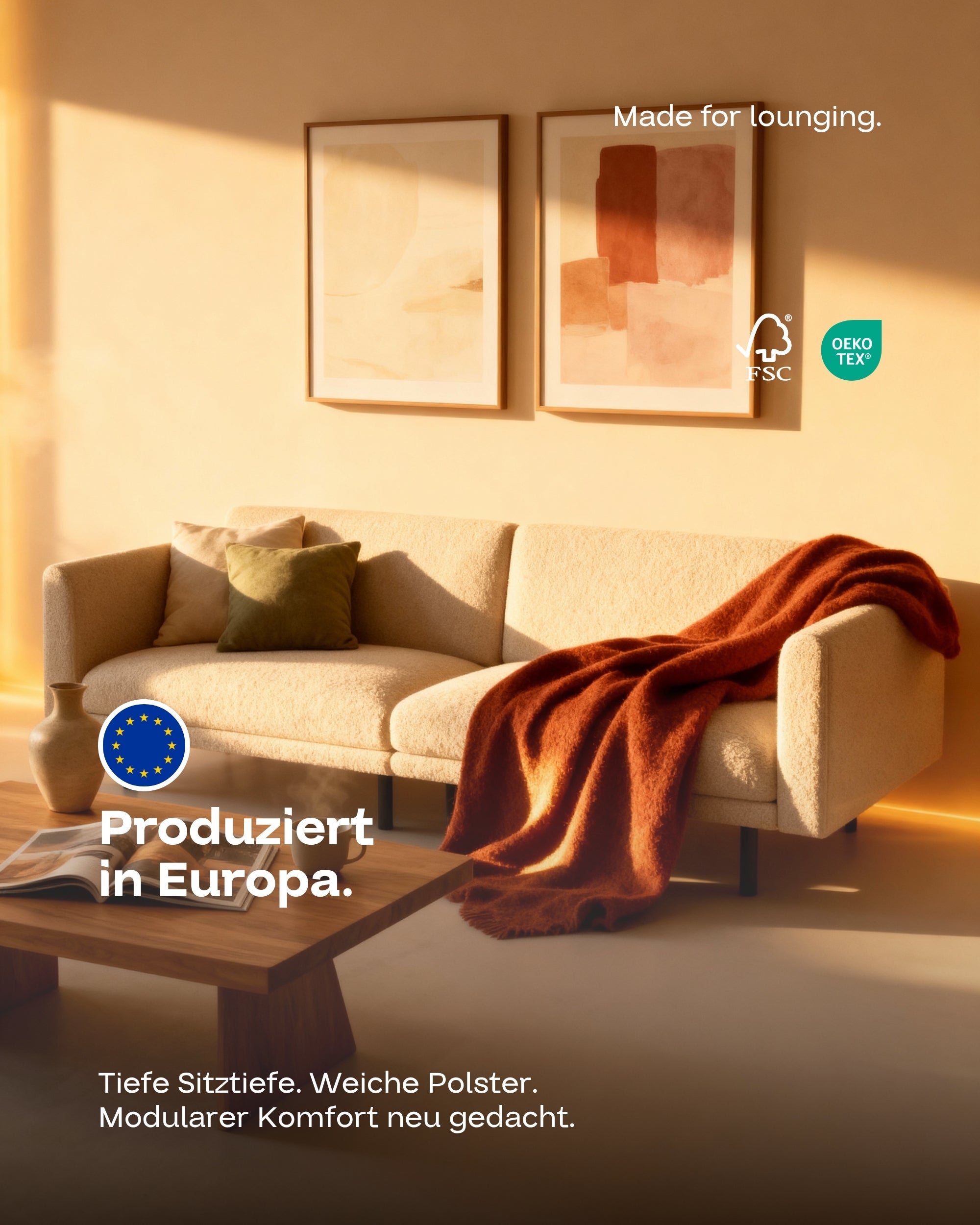 Modulares Sofa Aera 2.5-Sitzer mit Schlaffunktion