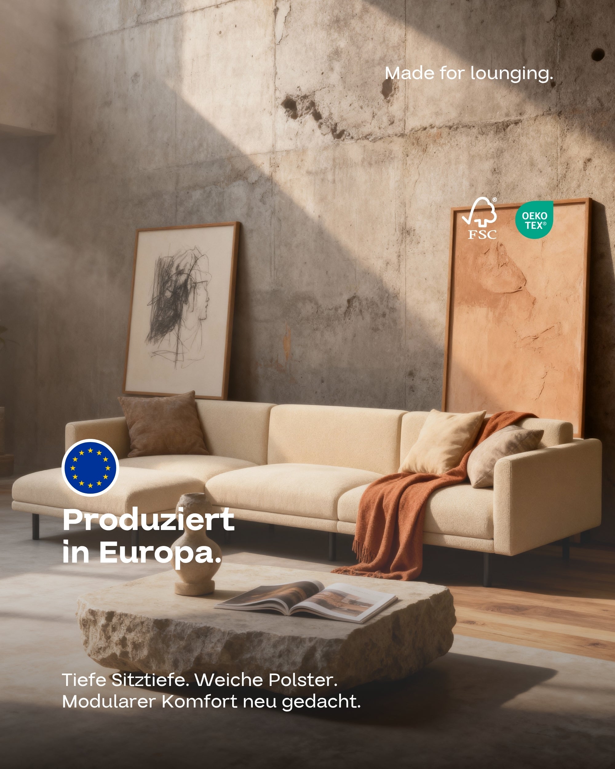 Modulares Sofa Aera Ecksofa mit Schlaffunktion