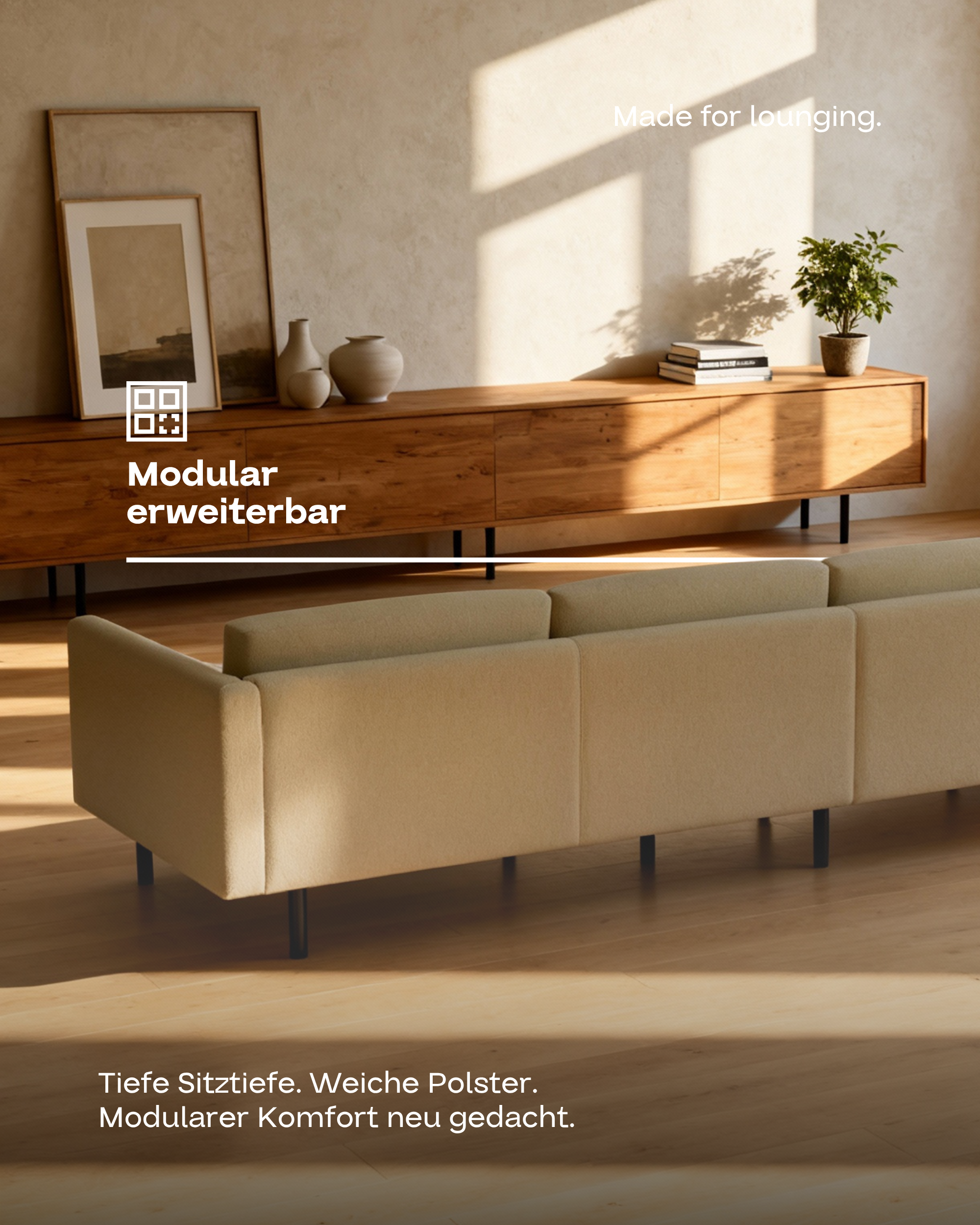 Modulares Sofa Aera 5-Sitzer mit Schlaffunktion