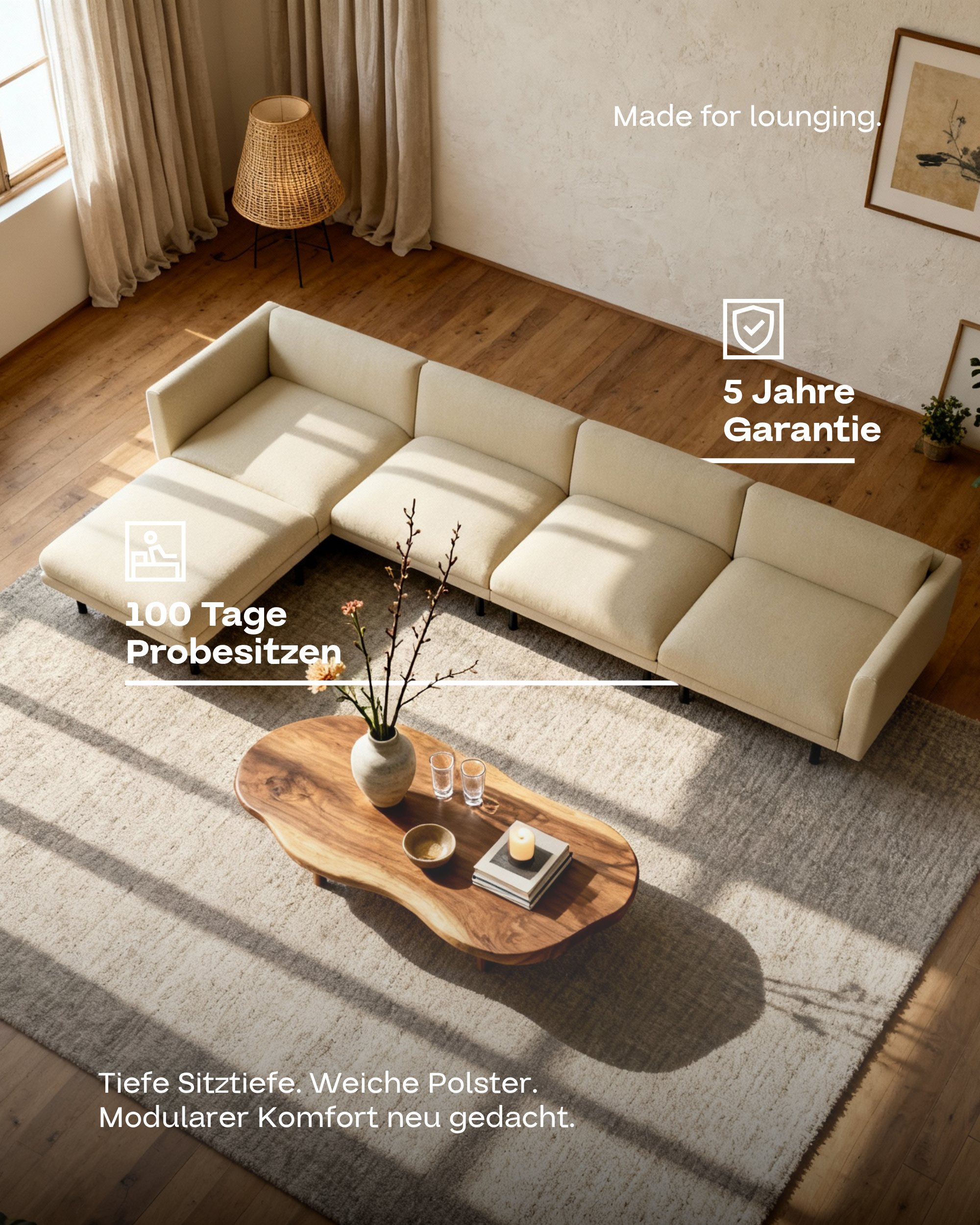 Modular sofa Aera corner sofa XL with sleeping function