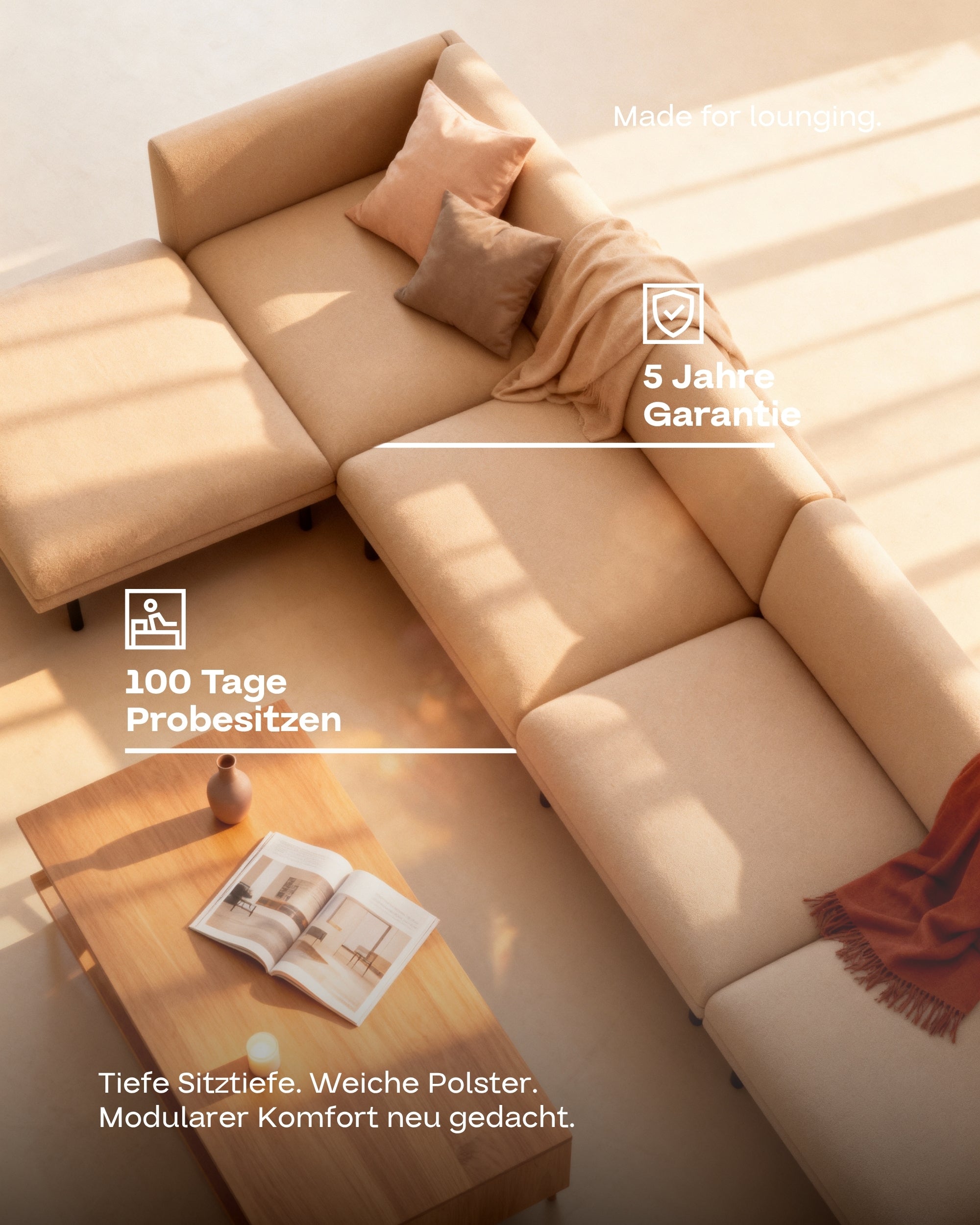 Modulares Sofa Aera 5-Sitzer mit Schlaffunktion