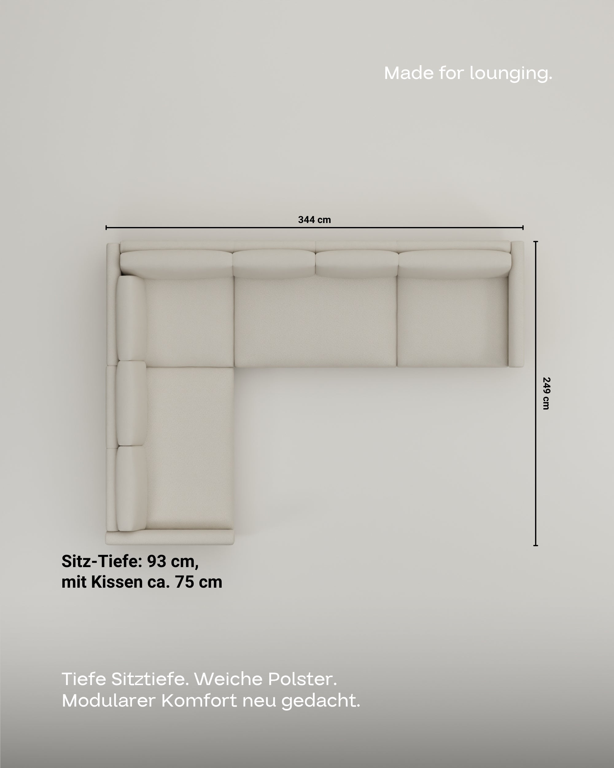 Modulares Sofa Aera Ecksofa XL mit Schlaffunktion