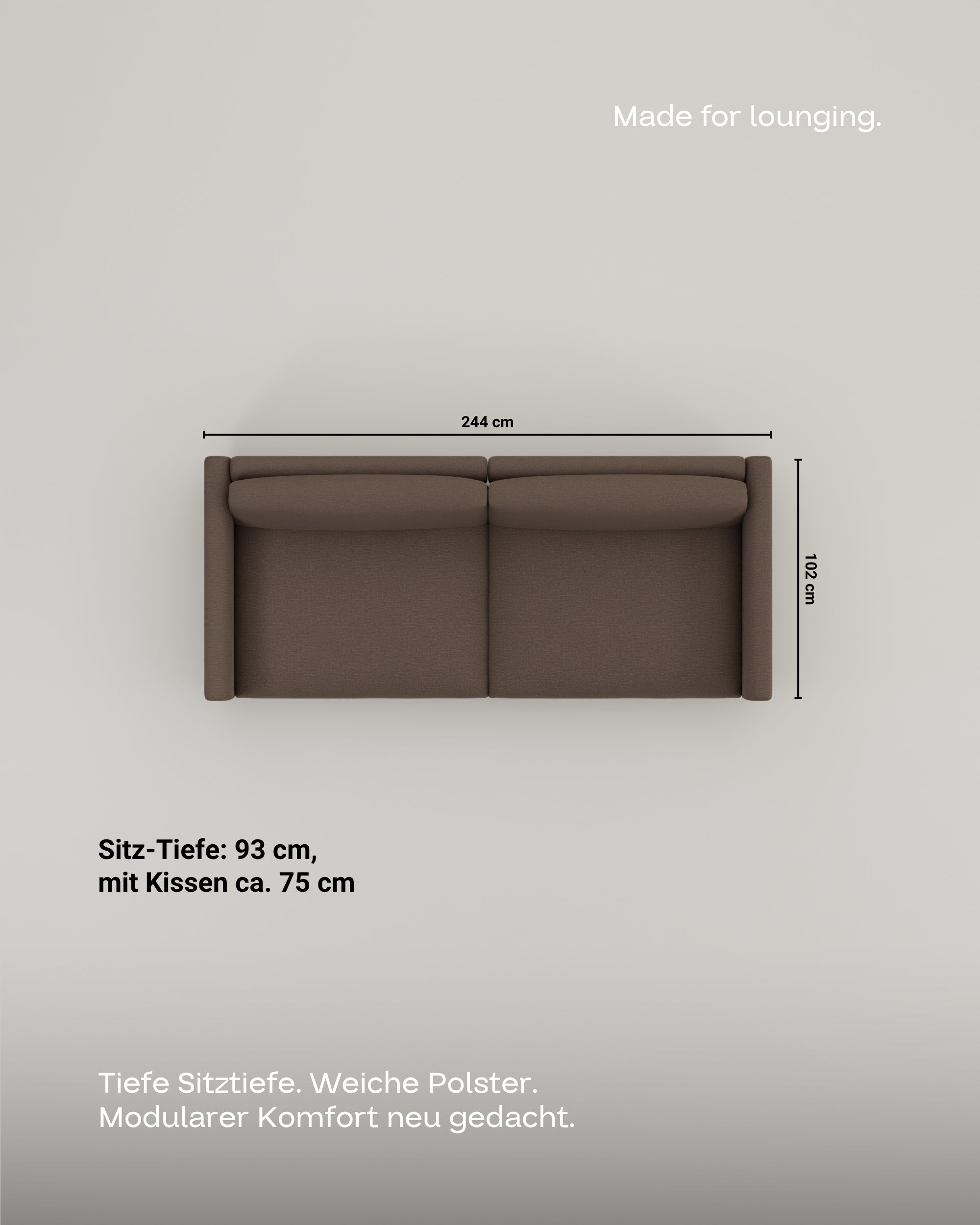Fabric cover - Modular sofa Aera 2.5-seater with sleep function