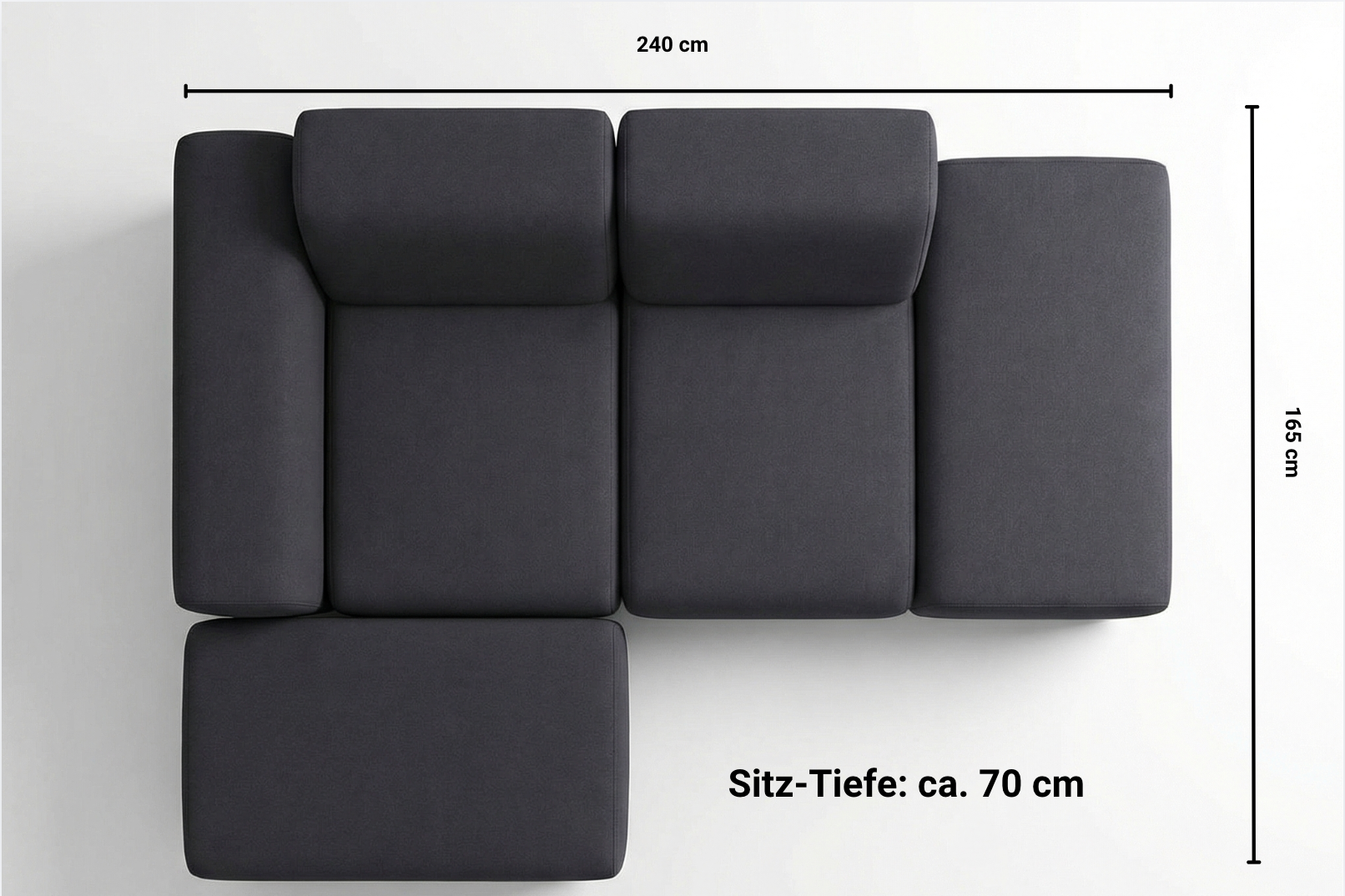 Modular corner sofa Nina 4-seater mini with sleeping function