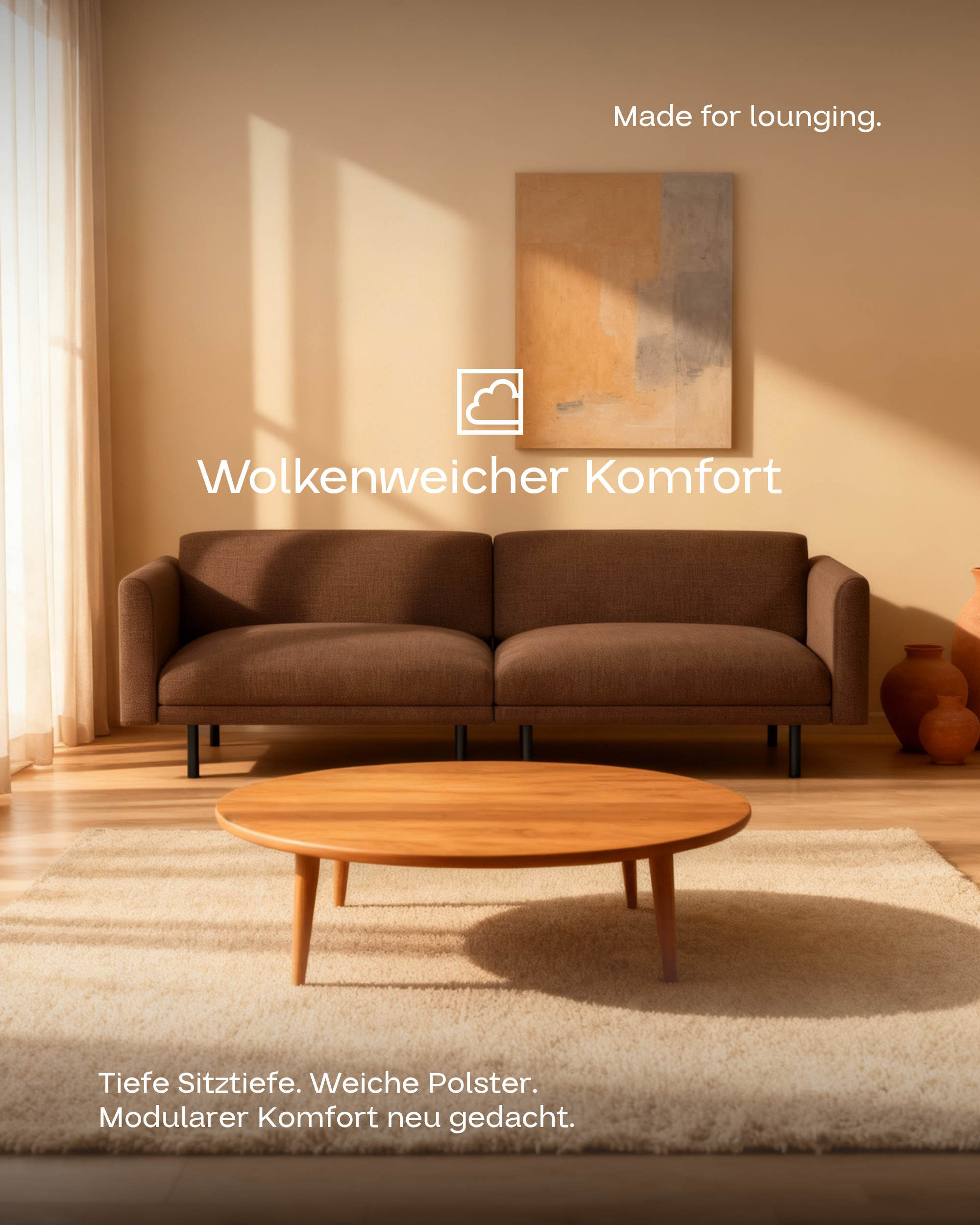 Modular sofa Aera 2.5-seater with sleep function