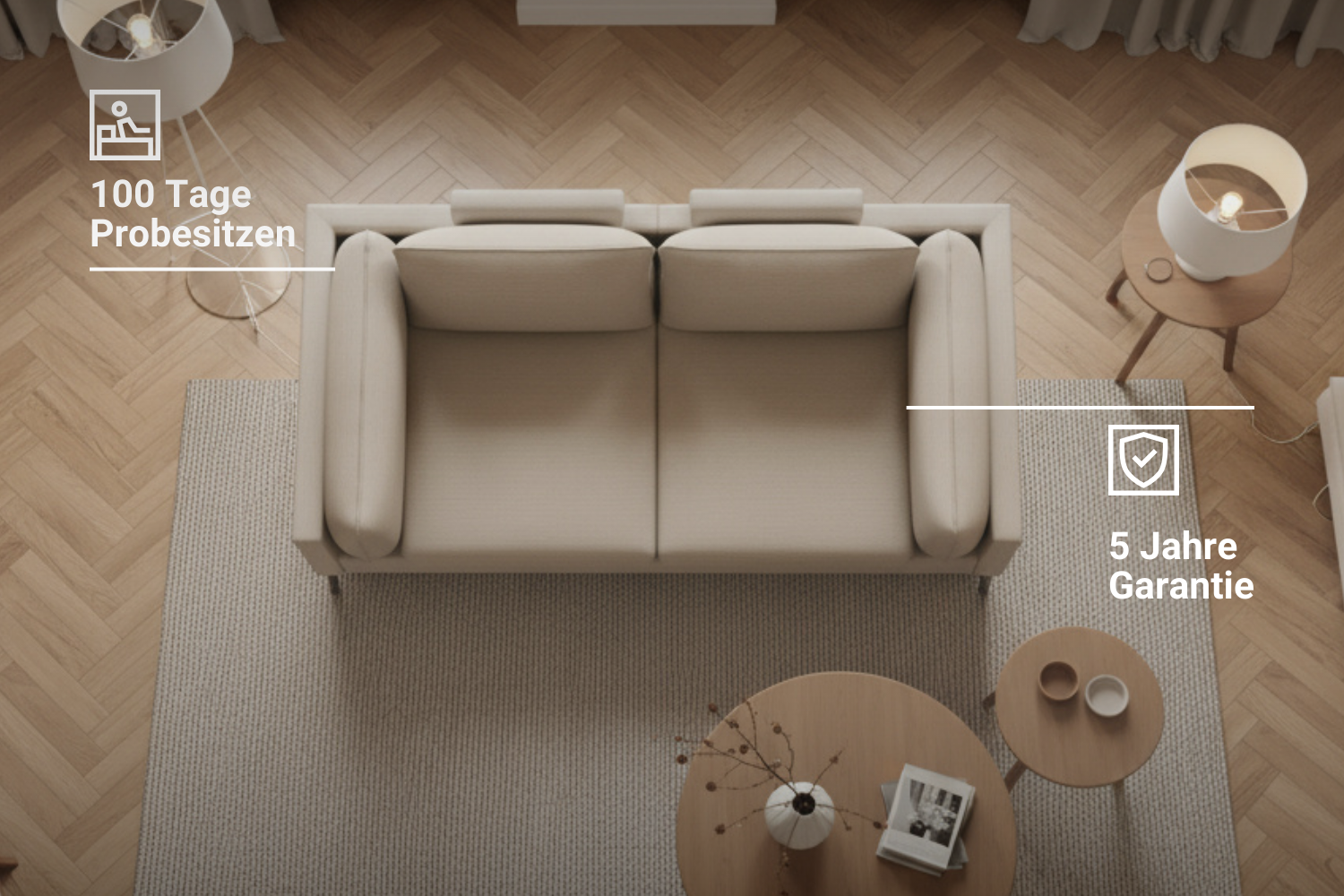 Modulares Sofa Donna 2-Sitzer mit Schlaffunktion