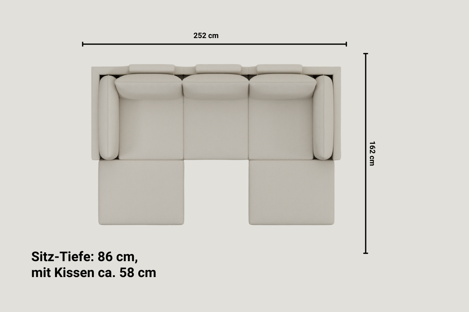 Donna U-shaped modular sofa with sleep function