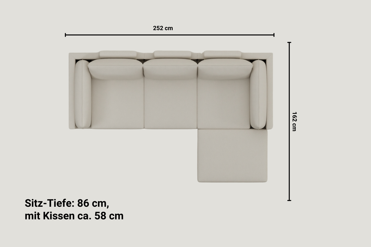 Fabric cover - Donna 4-seater modular sofa