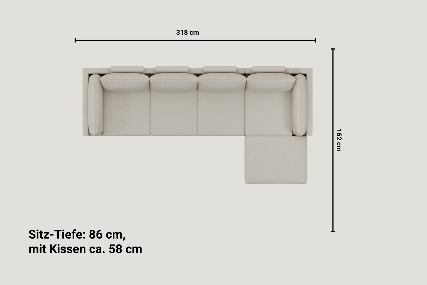 Modulares Sofa Donna Ecksofa XL mit Schlaffunktion