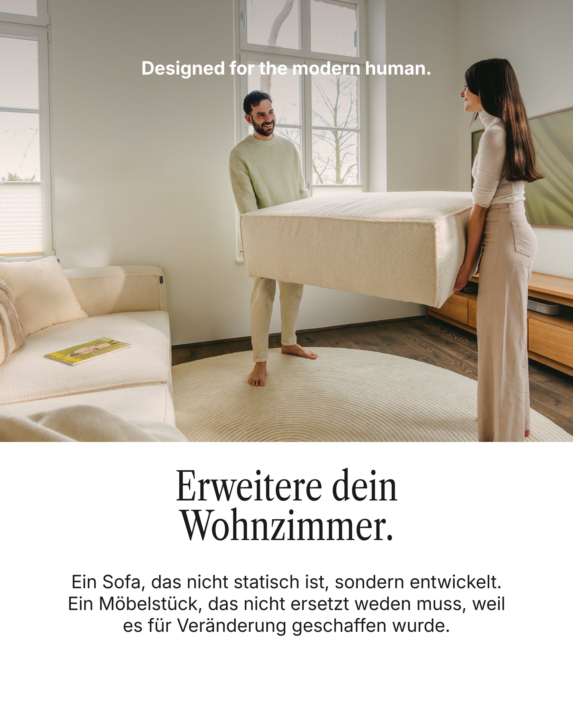 Modulares Ecksofa Harvey 4-Sitzer mit Schlaffunktion