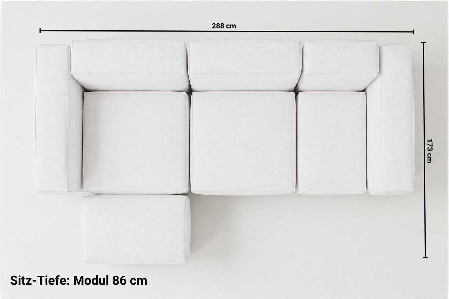 Modulares Ecksofa Harvey 4-Sitzer L Mini mit Schlaffunktion