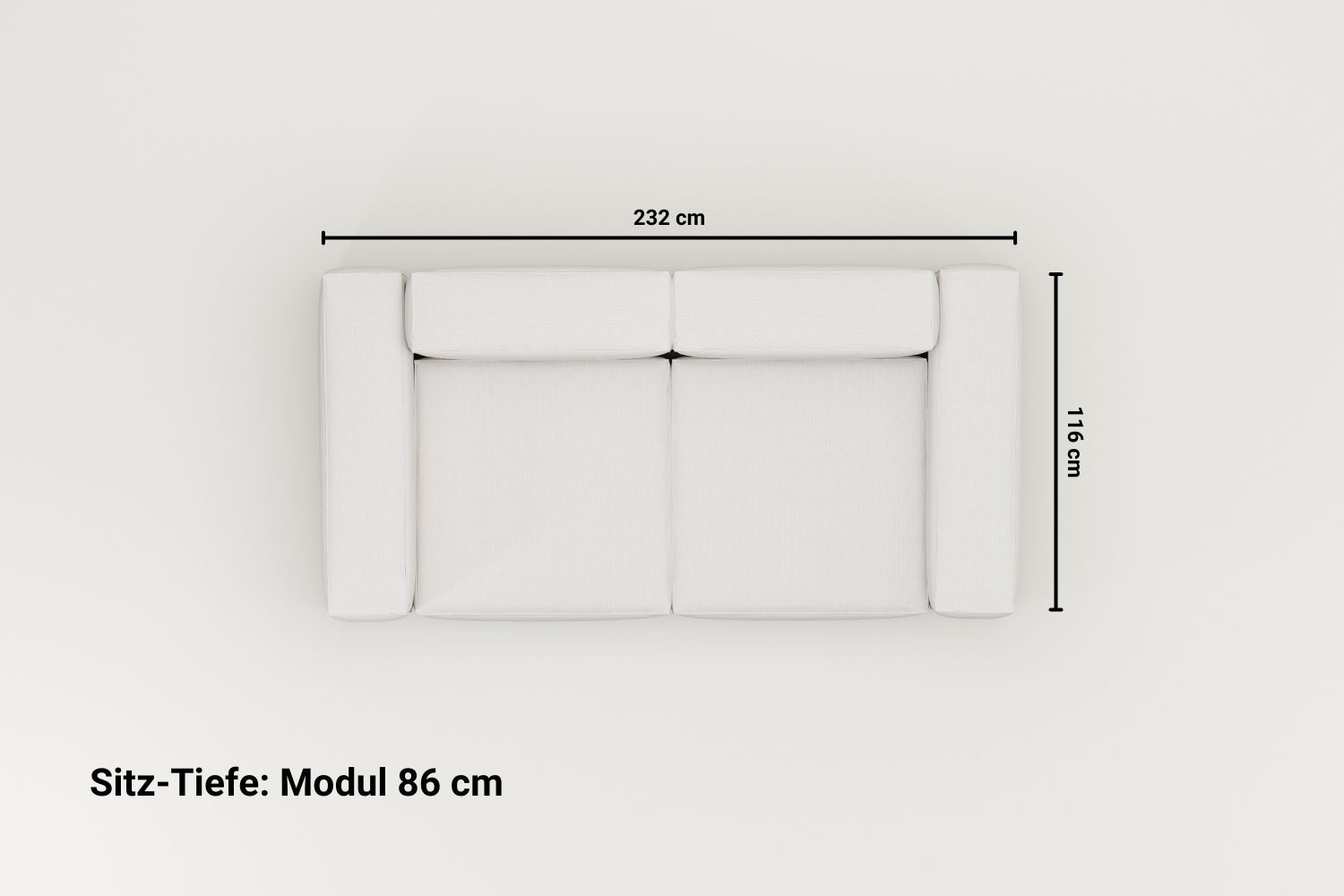 Modulares Sofa Harvey 2-Sitzer