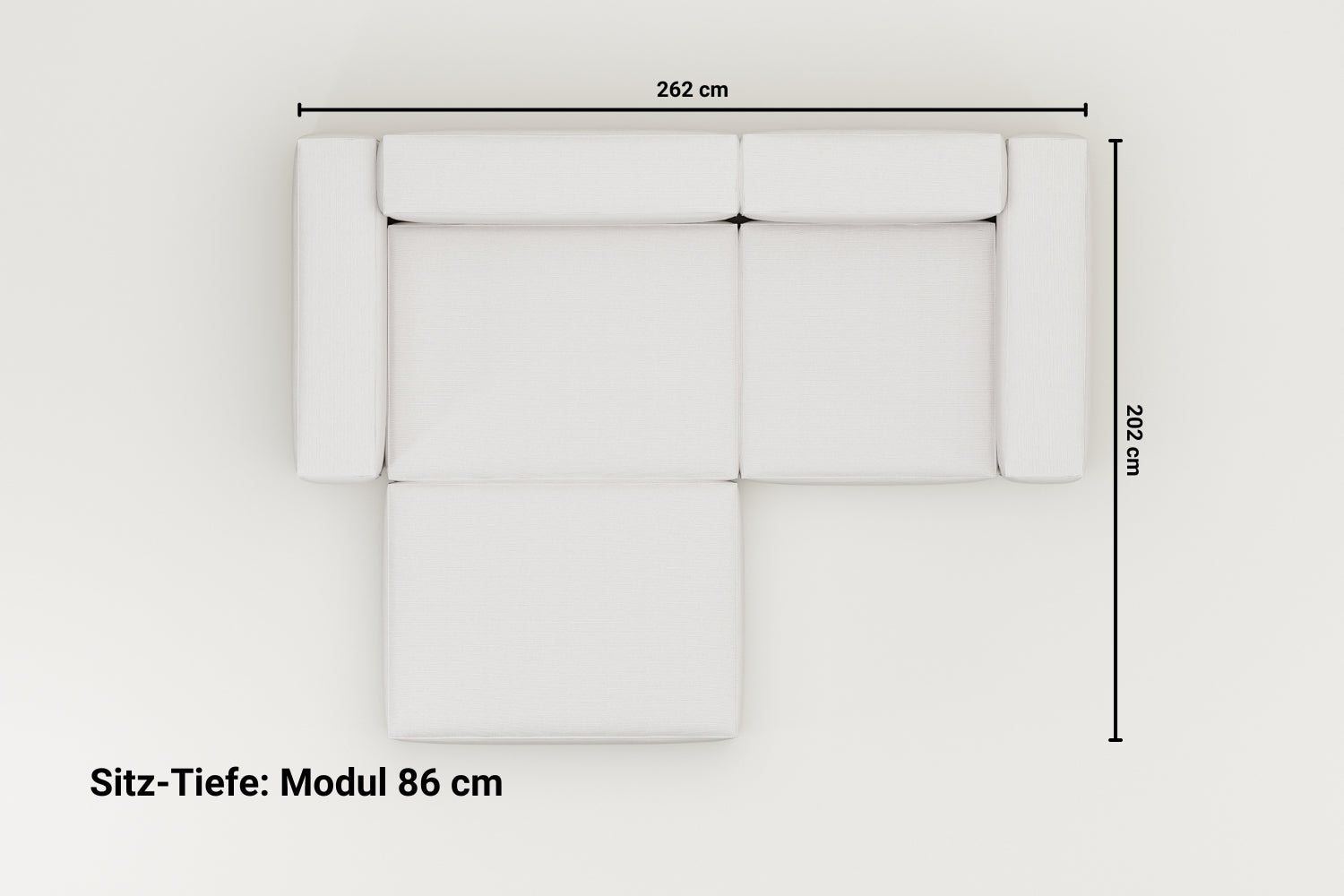 Stoffbezug - Modulares Ecksofa Harvey 3-Sitzer