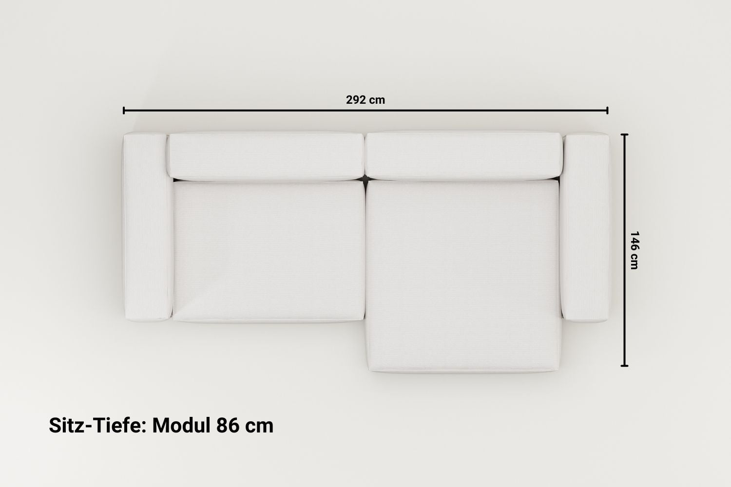 Modulares Ecksofa Harvey 4-Sitzer mit Schlaffunktion