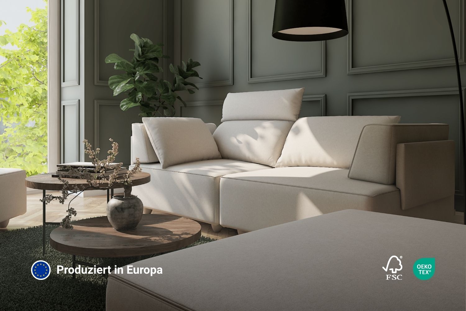 Modular sofa Louis S with sleeping function - fabric Nova