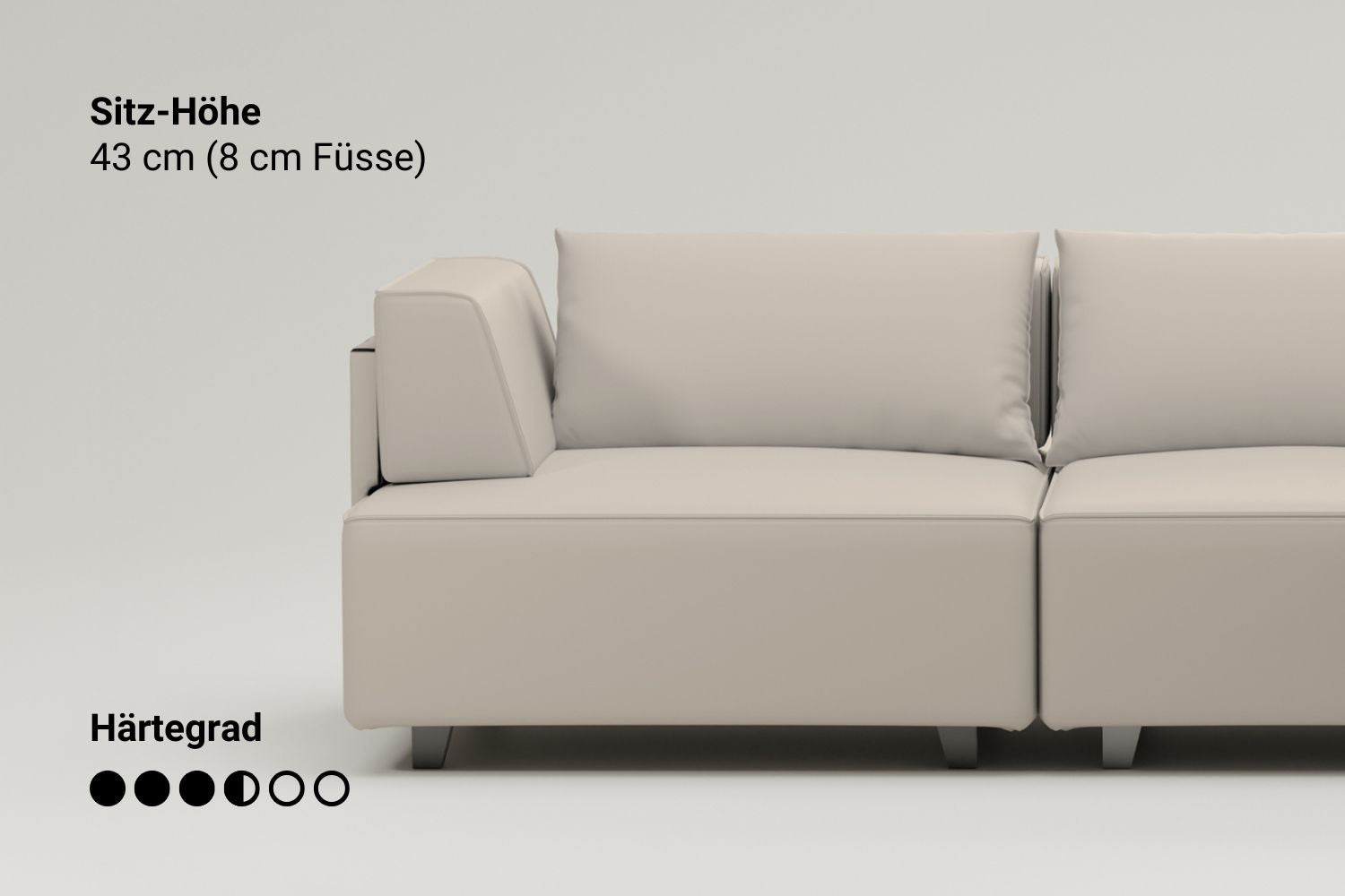 Outlet - Modulares Sofa Louis 4-Sitzer mit Schlaffunktion - Showroom Frankfurt