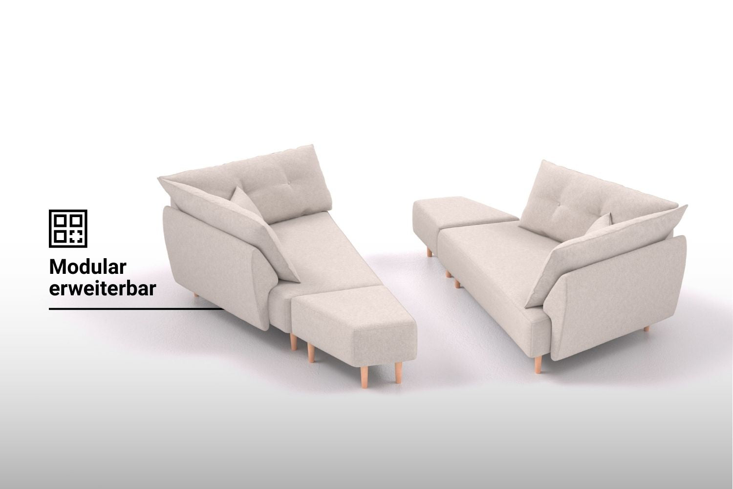 Outlet modular sofa Mike with sleeping function - Nova fabric