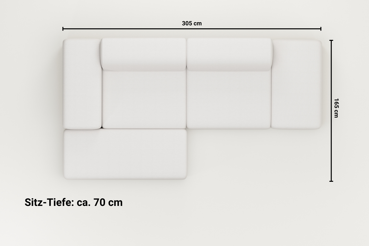 Modulares Ecksofa Nina 4-Sitzer mit Schlaffunktion
