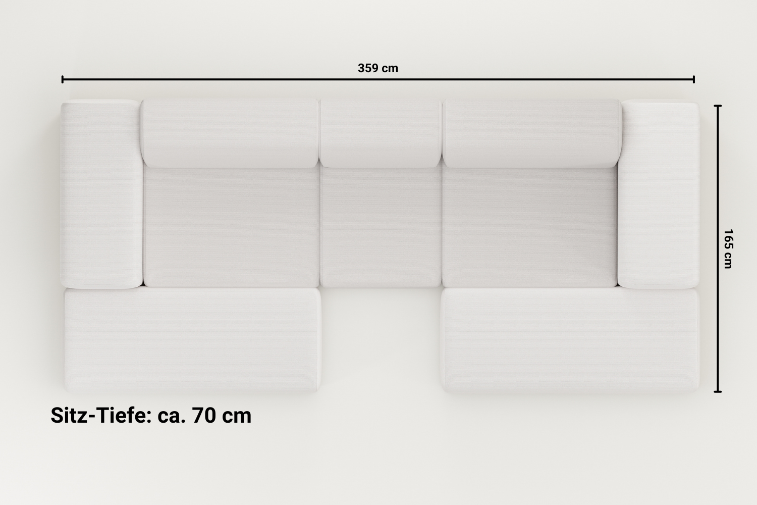 Modulares Sofa Nina U-Form / Wohnlandschaft mit Schlaffunktion