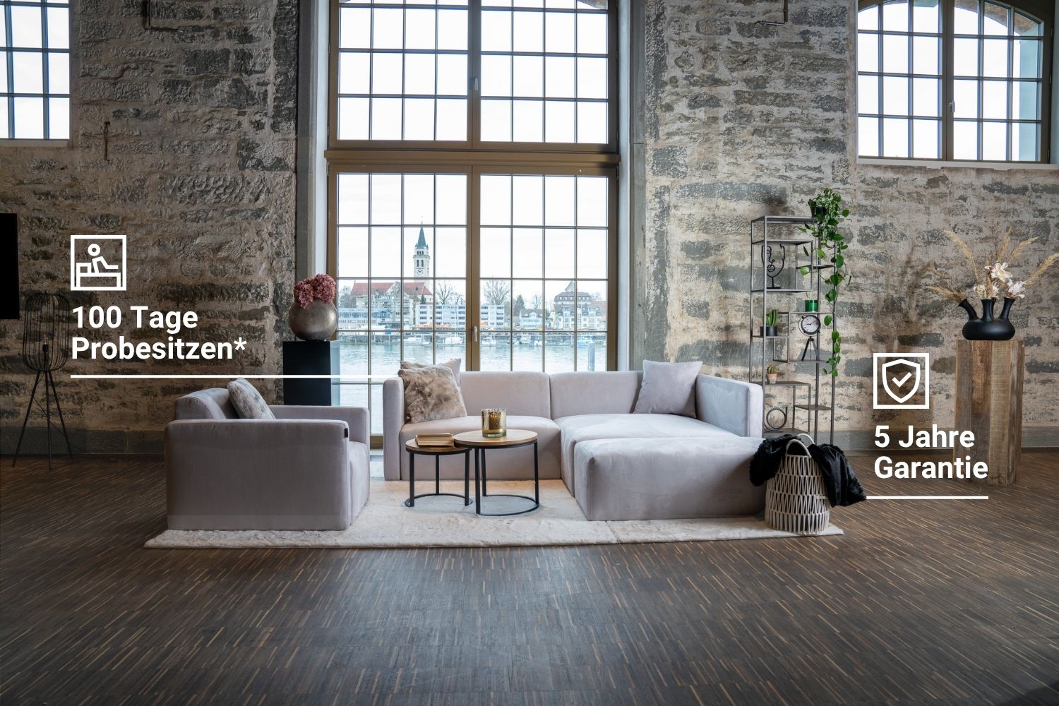 Stoffbezug - Modulares Ecksofa Paula 3-Sitzer