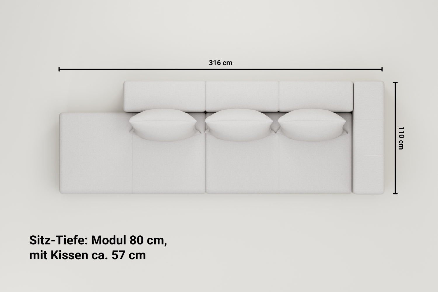 Outlet - Modulares Sofa Marie mit Schlaffunktion - Showroom Hamburg