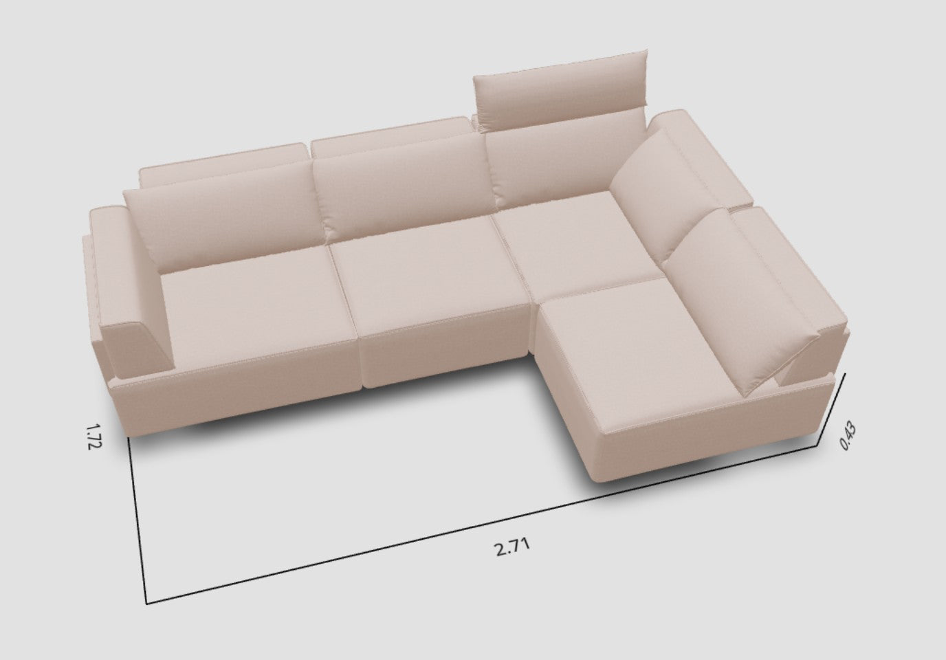 Outlet - Louis 4-seater modular sofa with sleeping function - Showroom München