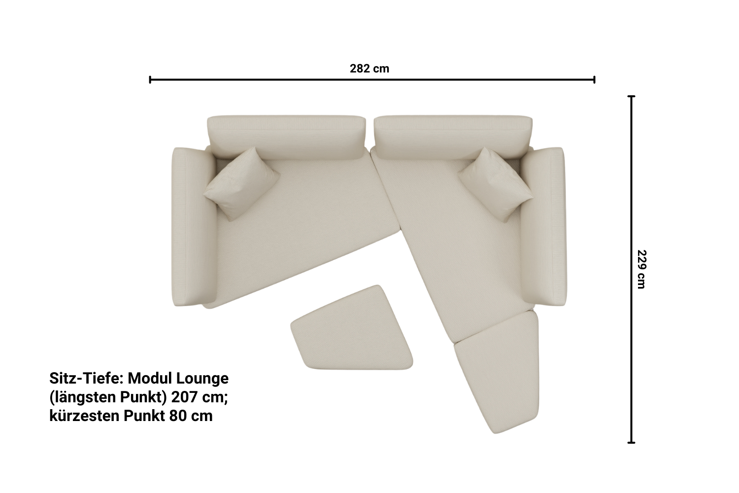 Modulares Sofa Mike mit Schlaffunktion