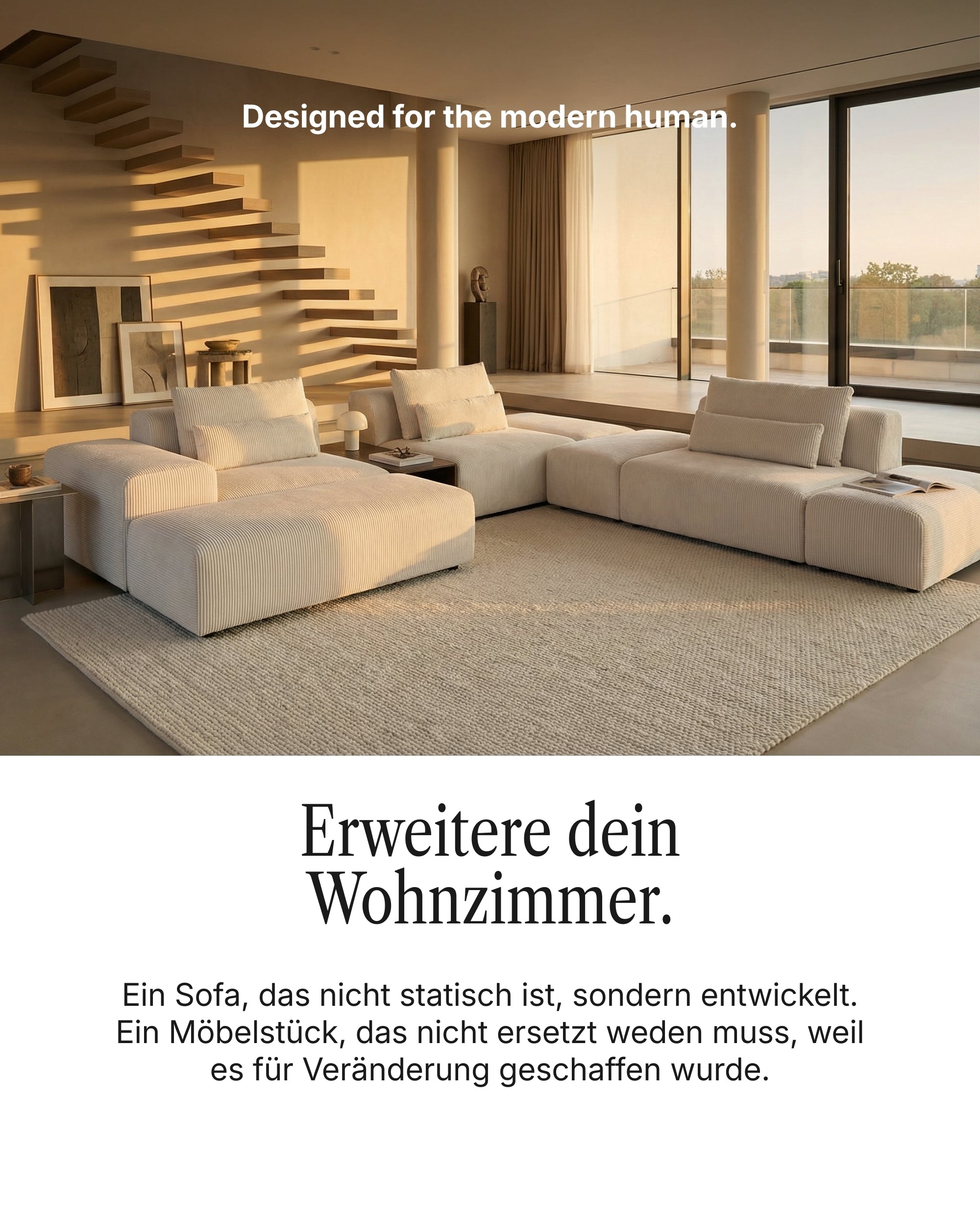 Modulares Ecksofa Nina 4-Sitzer mit Schlaffunktion