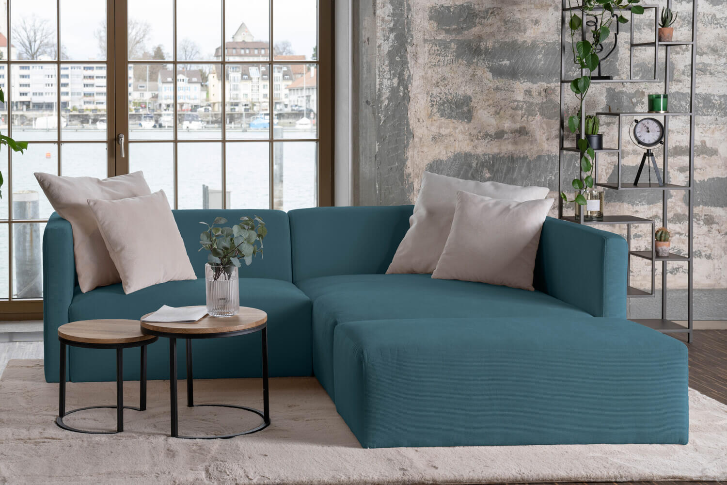 Outlet - Modulares Ecksofa Paula 3-Sitzer mit Schlaffunktion