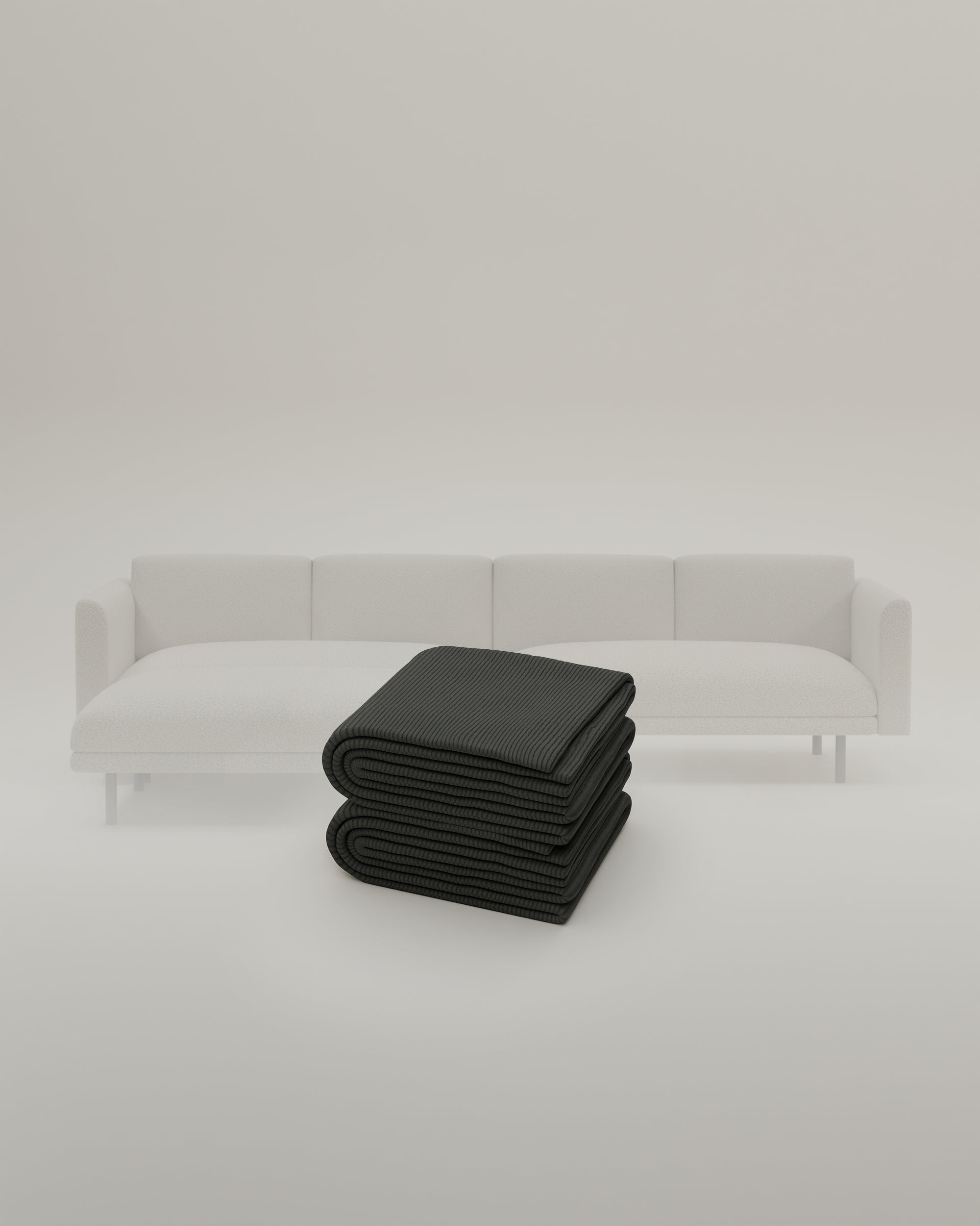 Stoffbezug - Modulares Sofa Aera 3-Sitzer mit Hocker und mit Schlaffunktion