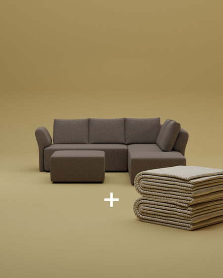 Amy modular corner sofa with sleeping function