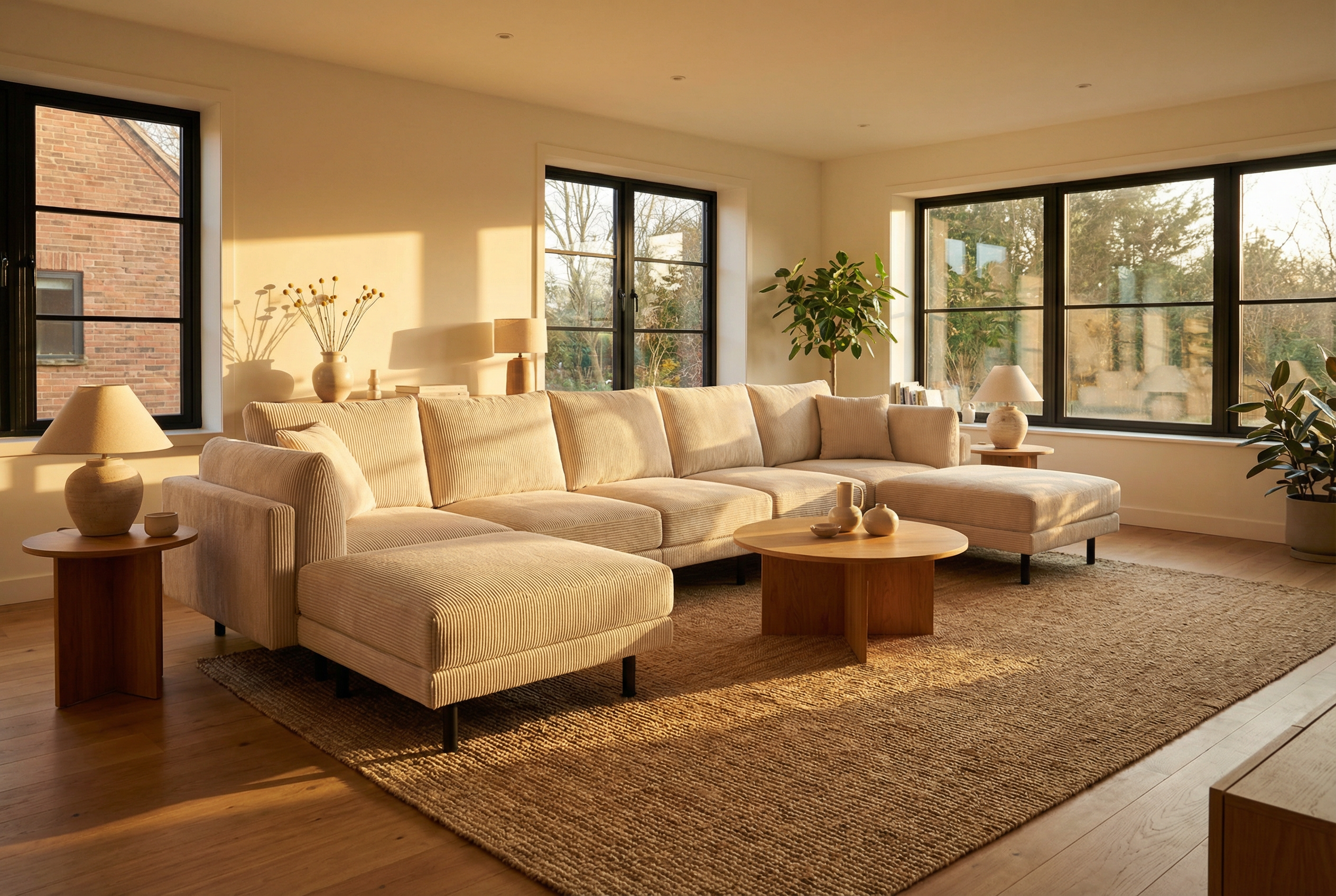 Modulares Sofa Donna U-Form mit Schlaffunktion