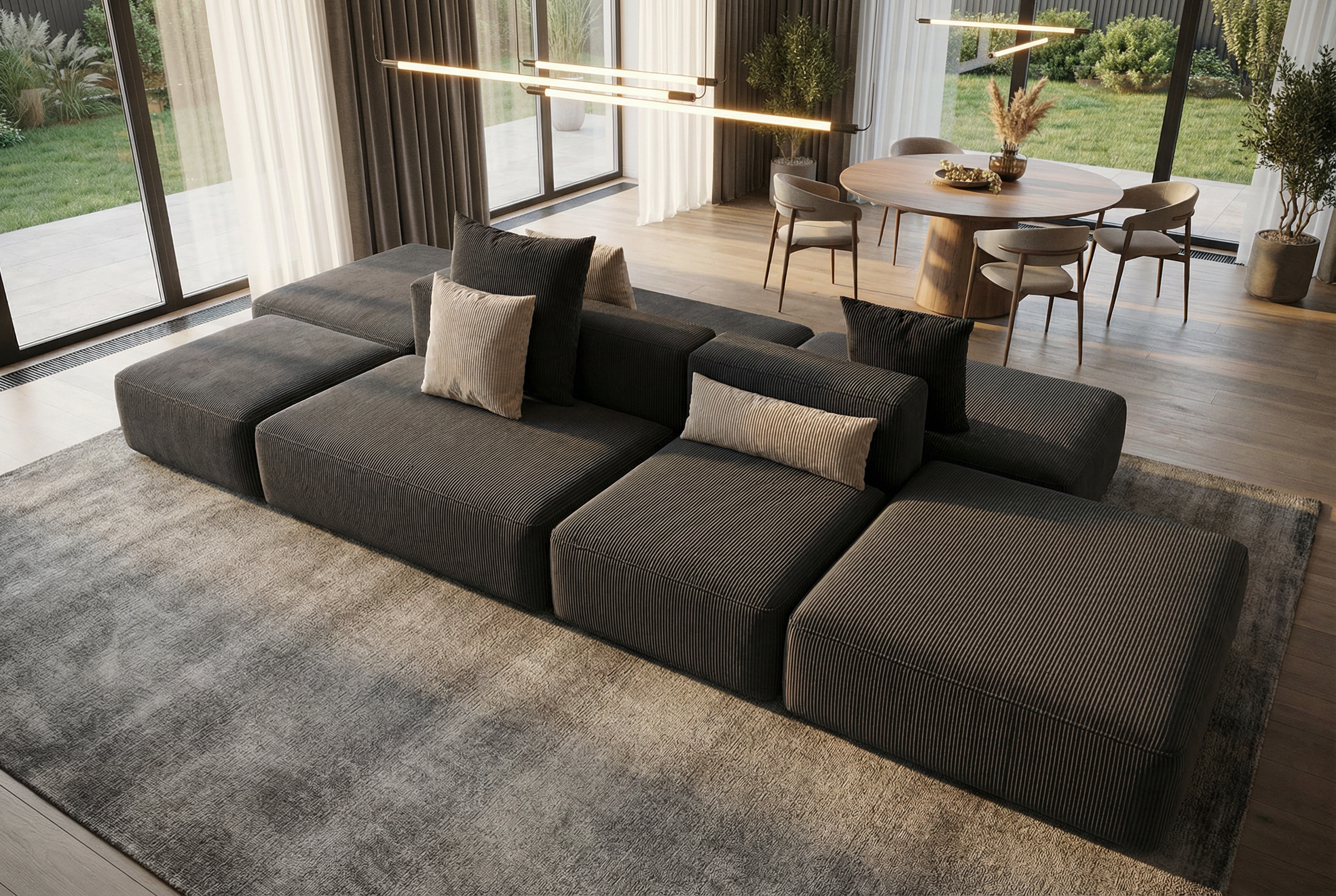 Modulares Ecksofa Harvey 4-Sitzer L Mini mit Schlaffunktion