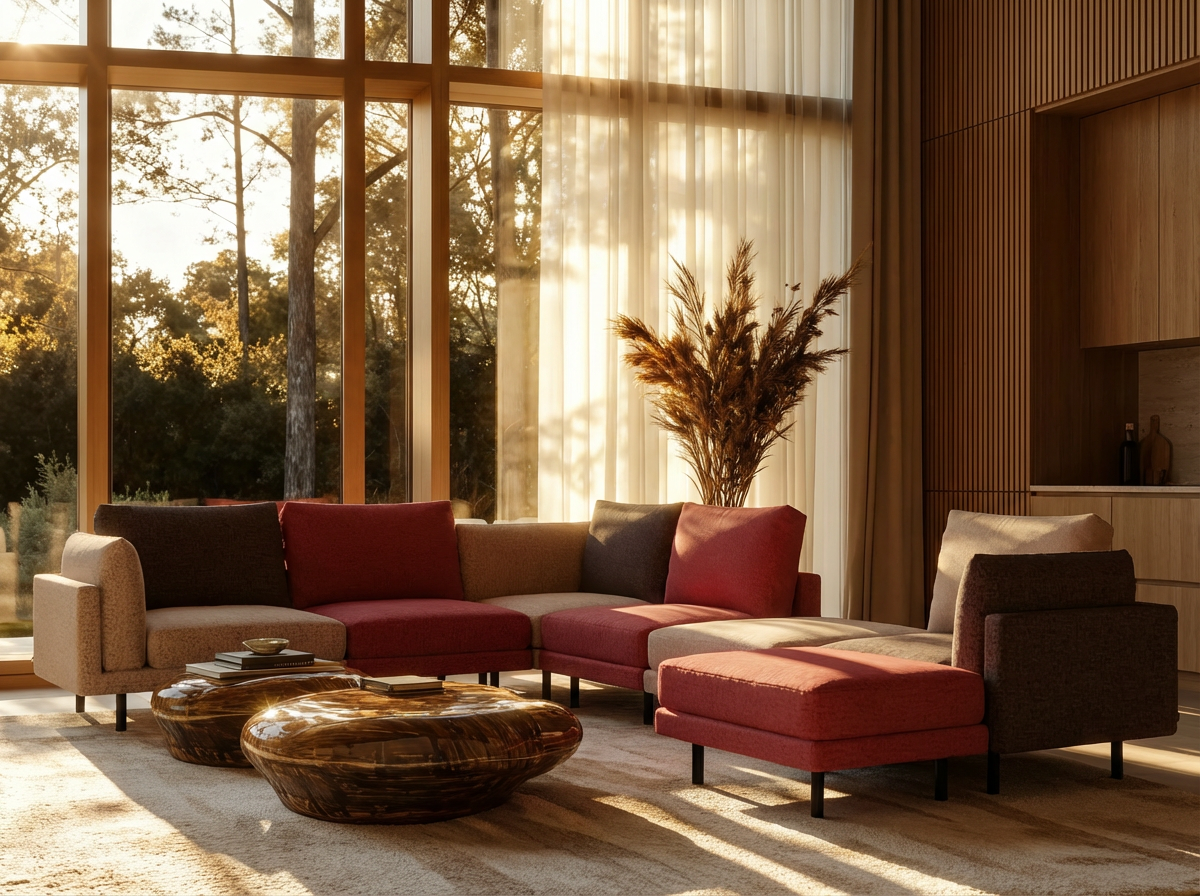 Modulares Sofa Donna U-Form mit Schlaffunktion