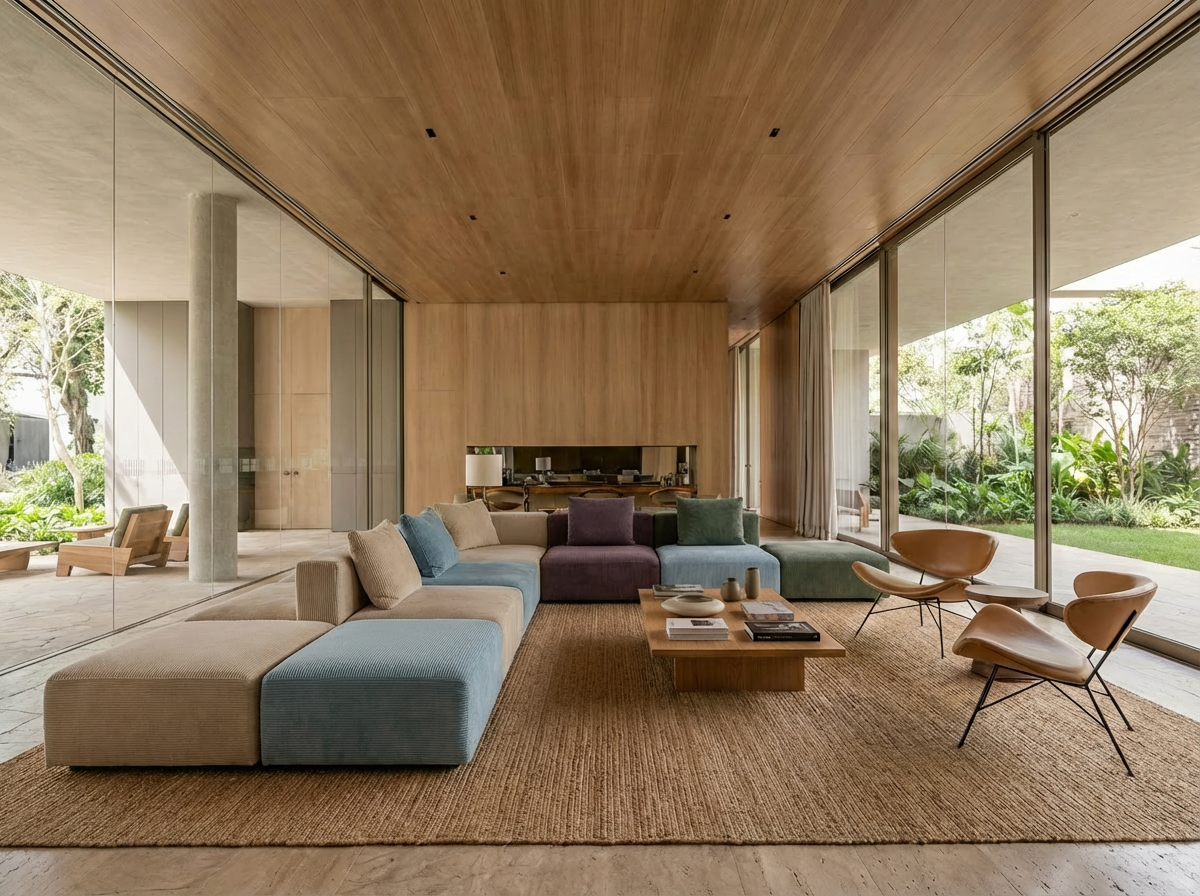 Modulares Sofa Harvey U-Form / Wohnlandschaft mit Schlaffunktion