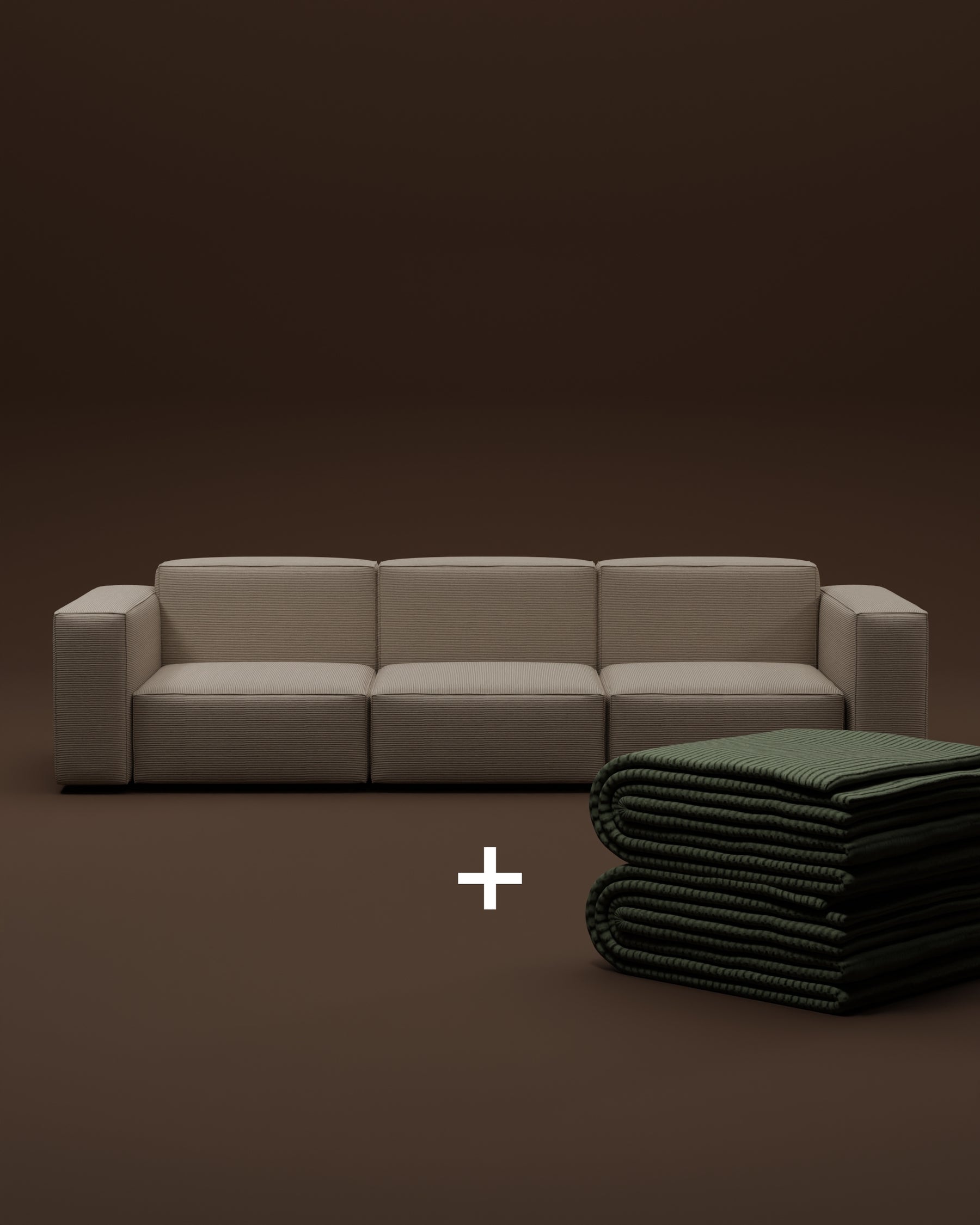 Modulares Sofa Harvey 4-Sitzer mit Schlaffunktion