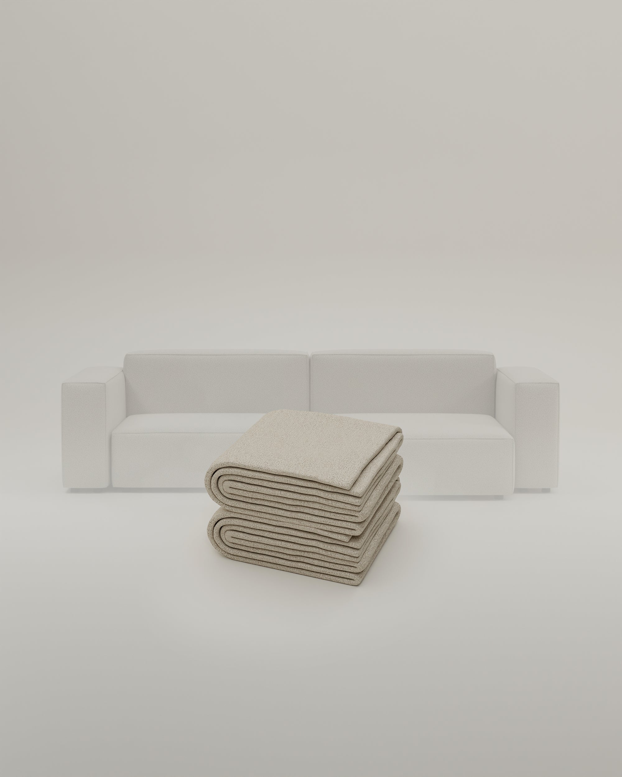 Outlet - Fabric cover Natural-Linea - Modular corner sofa Harvey 4-seater Showroom Munich