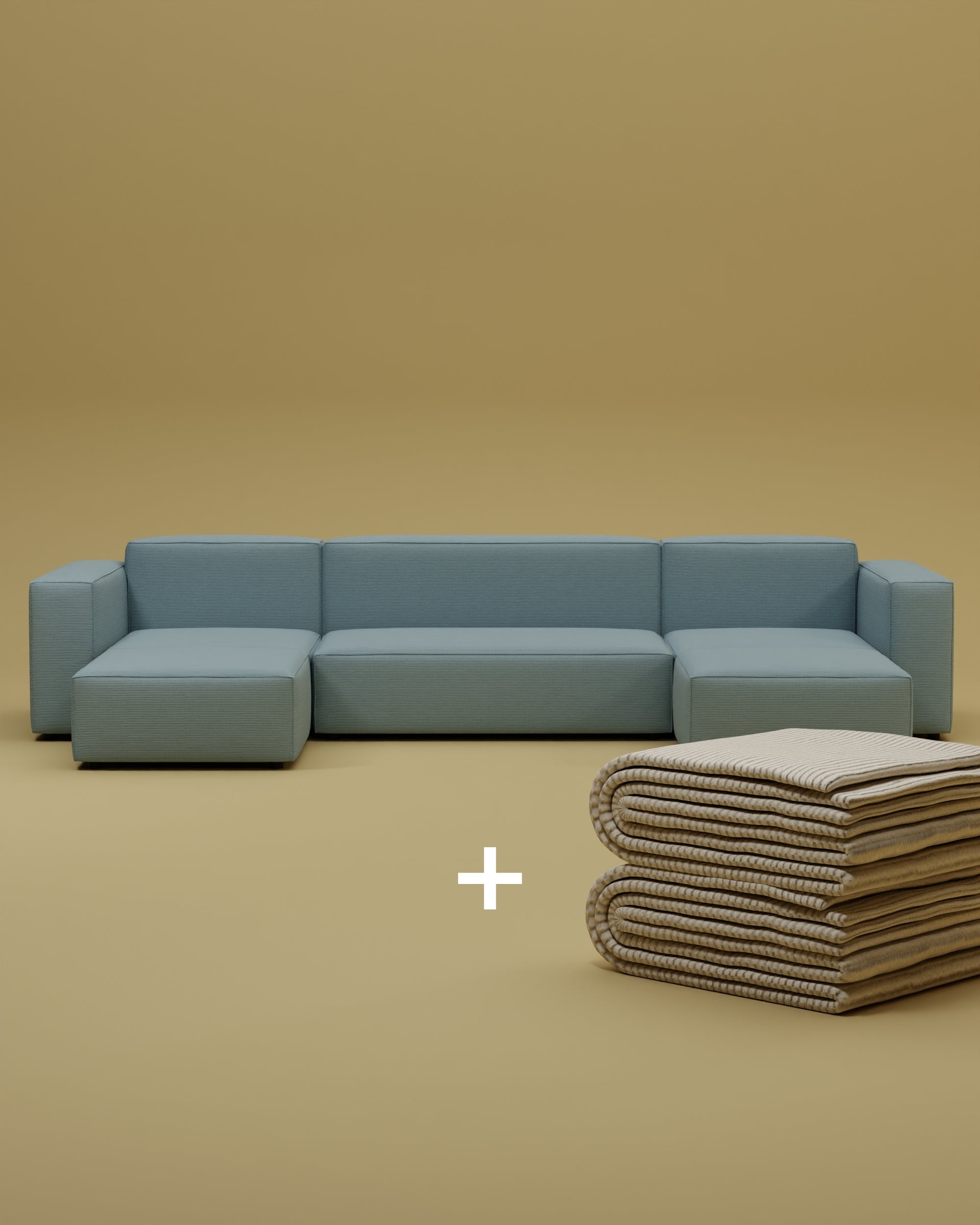 Harvey U-shaped modular sofa / living area with sleeping function