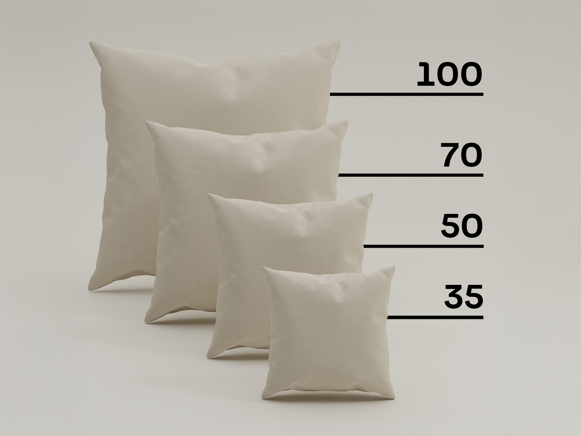 Fabric-covered decorative cushion Cord